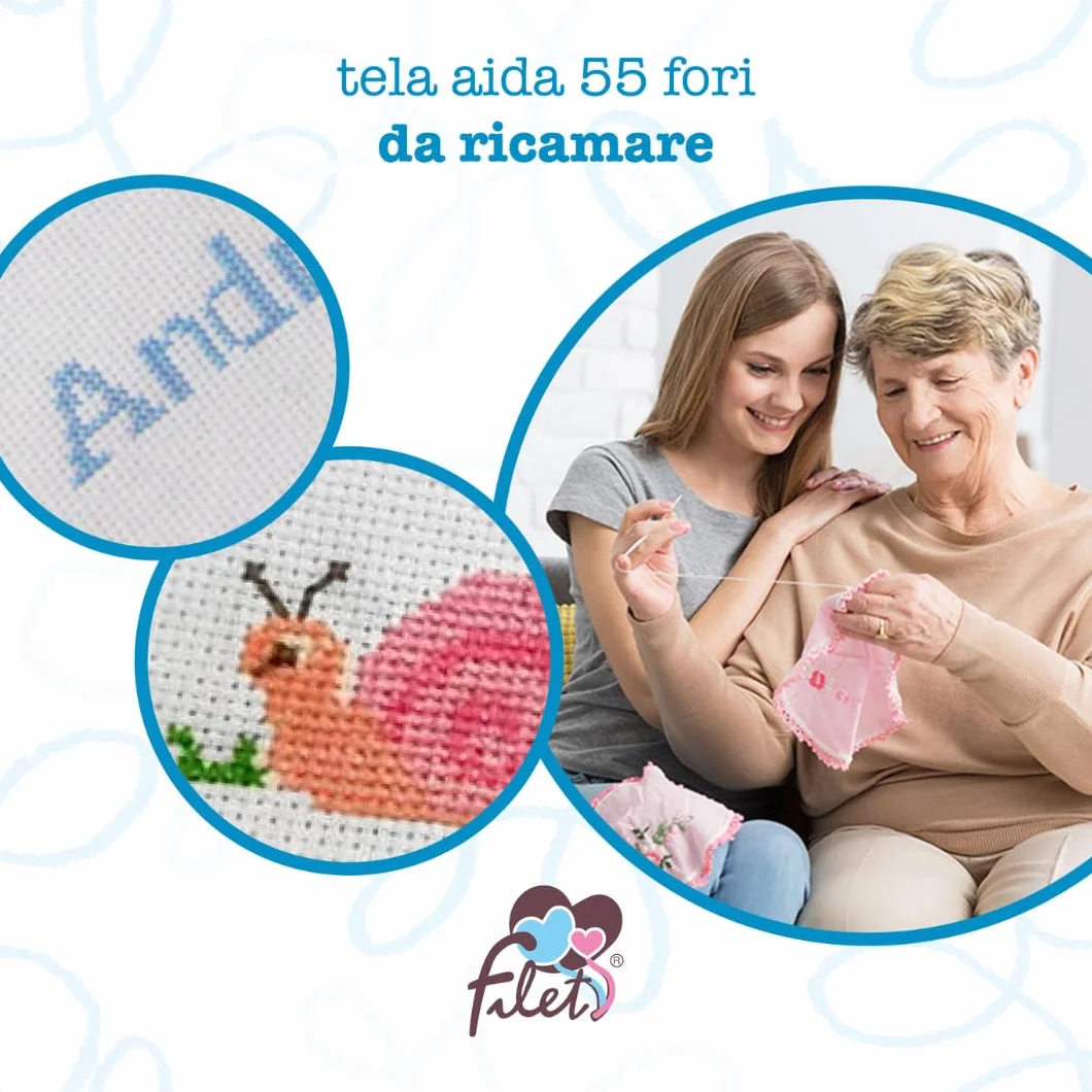 Bavaglino per Neonato in Piquet di Cotone con Stampa Stelline Multicolor 18x18 cm Made in Italy
