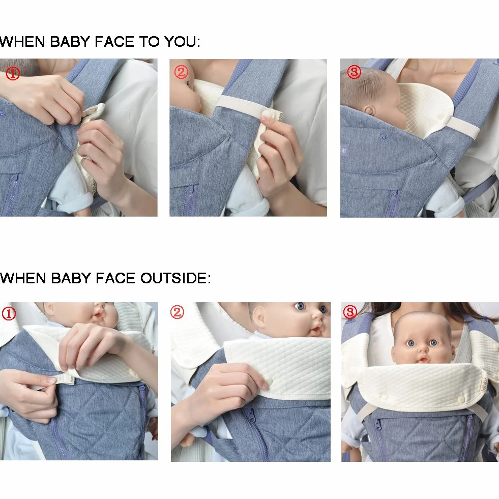 Bebear bavaglini in cotone 100% per marsupio neonato, 3 pezzi assorbenti Star