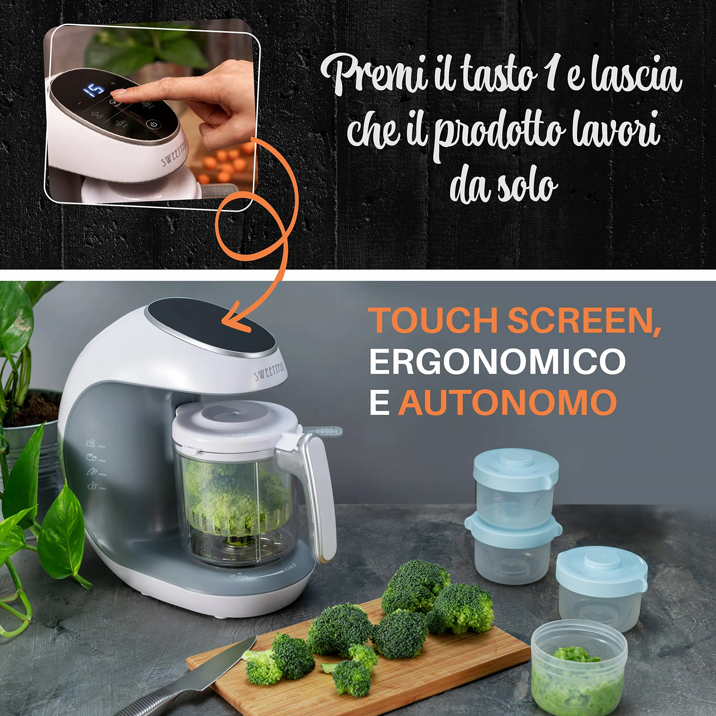 Sweety Fox Cuocipappa Mixer Multifunzione 7-in-1 per Bébé - Vapore, Mixer, Pulse