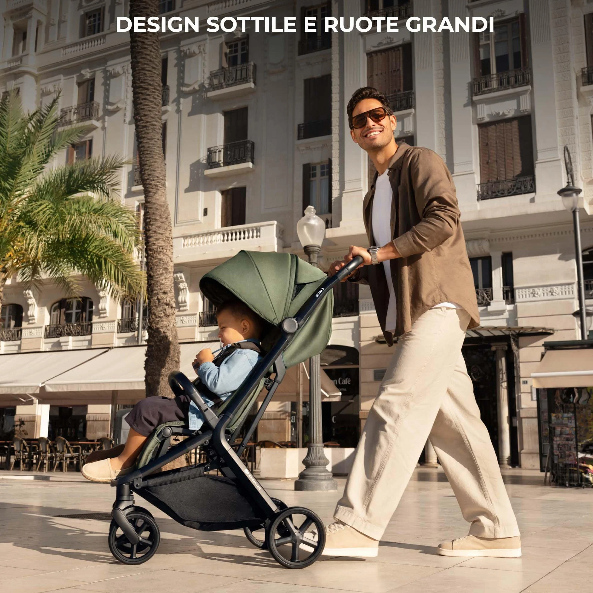 Kinderkraft NUBI 3 Passeggino Urbano 22 kg Buggy UPF50+ Leggero 8.7kg Nero