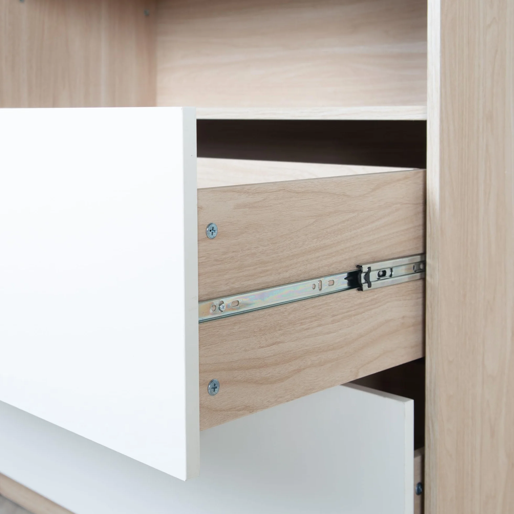 Roba Fasciatoio Cabane Comò per Bambini con Cassetti Estraibili Bianco/Rovere