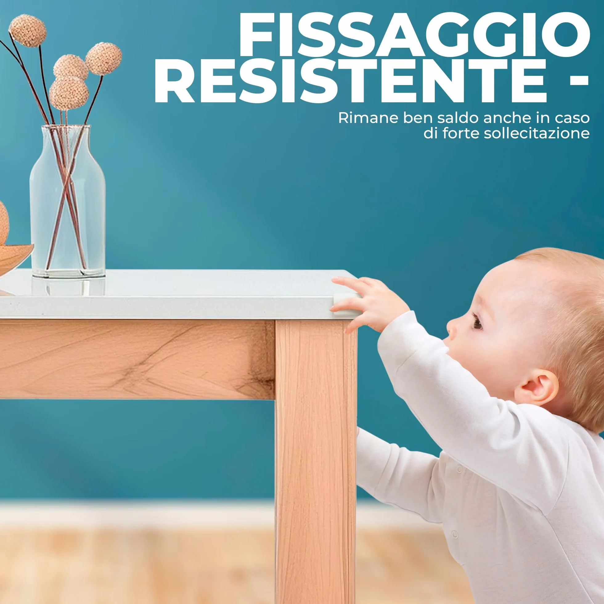Hoffenbach Paraspigoli Angolari in Gomma per Bambini, Autoadesivi per Mobili, Sicurezza Casa, Bianco