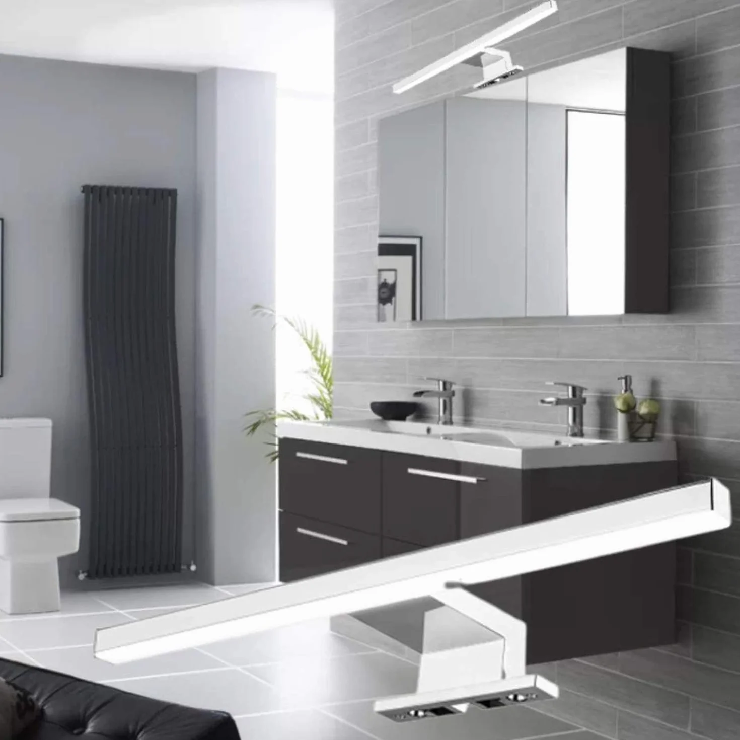 Lampada da Specchio LED per Bagno 10W 820LM 60cm 230V 4000K,3-in-1 Classe II Lampada,Senza Sfarfallio,Specchio Frontale/Armadio/Illuminazione a Parete Bianco Neutro