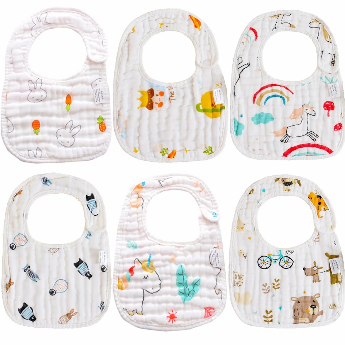 SLOSH Bavaglini Impermeabili Neonato Bandana Cotone Baby Pappa Morbidi Assorbenti Burp Lavabile
