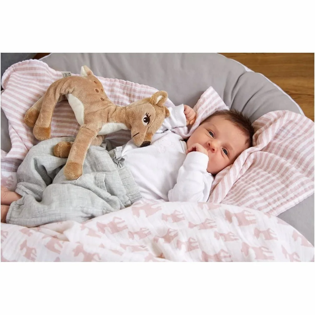 LÄSSIG Coperta Puck neonati Panno garza Set 3 pezzi cotone 80x80 cm Swaddle Garden Explorer Tractor