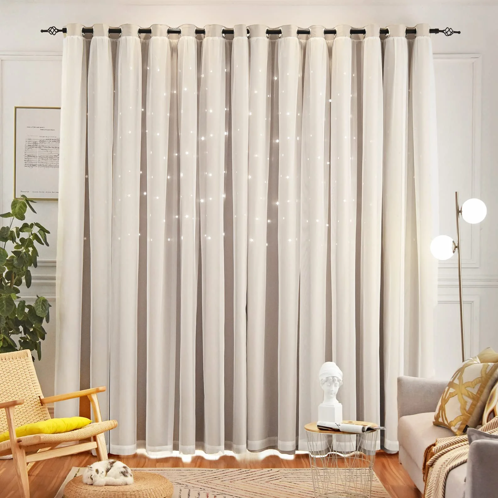 Loyala Tende Oscuranti Stelle 132x244 cm Set 2 Pannelli Camera da Letto Bambine