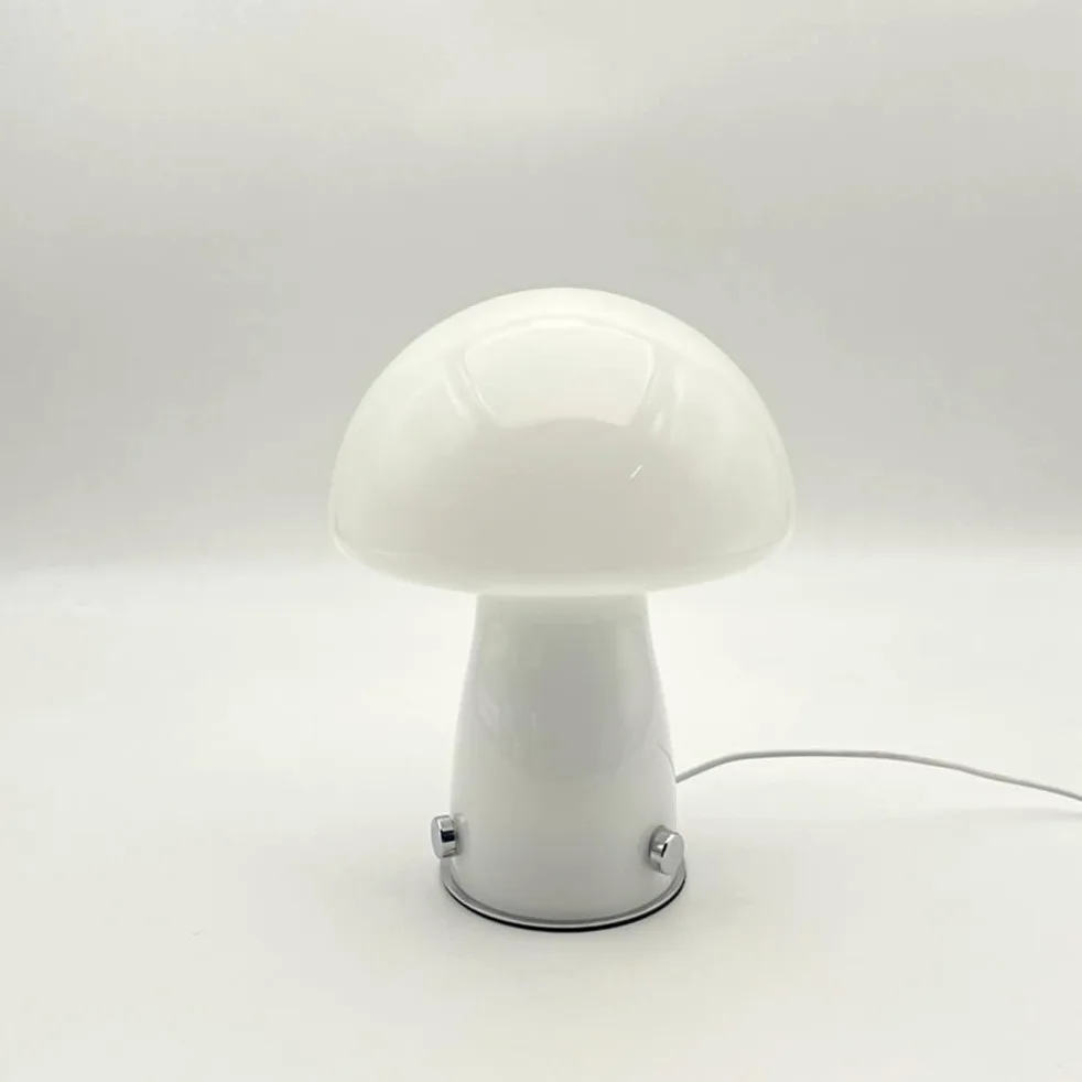 Lampada da Tavolo a Fungo con Spina USB Lampada da Comodino a LED Dimmerabile in Vetro con Telecomando, 3000k-6000k, Lampada a Fungo da Tavolo per Camera da Letto Ristorante Lettura Uffici,Bianca