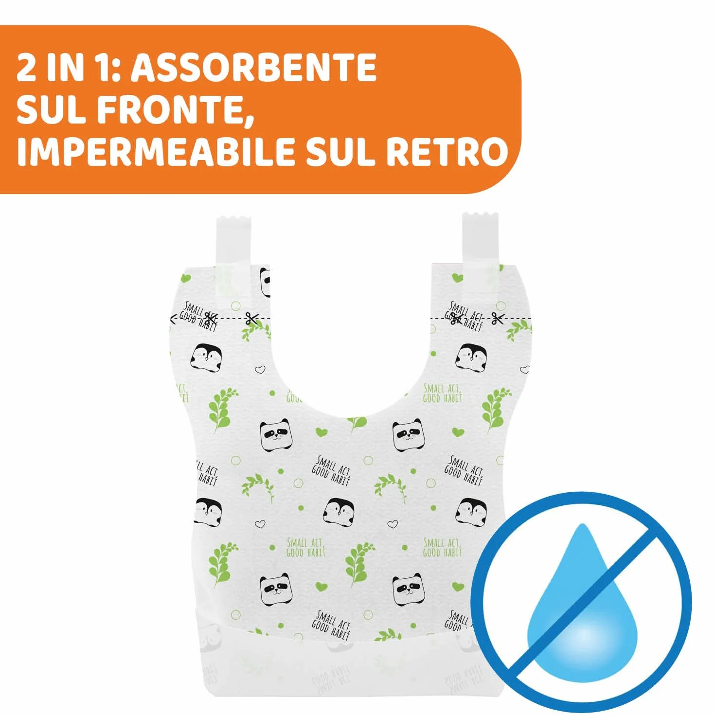 Chicco Bavaglini Neonato Monouso Compostabili, 36 Pezzi, Multicolore