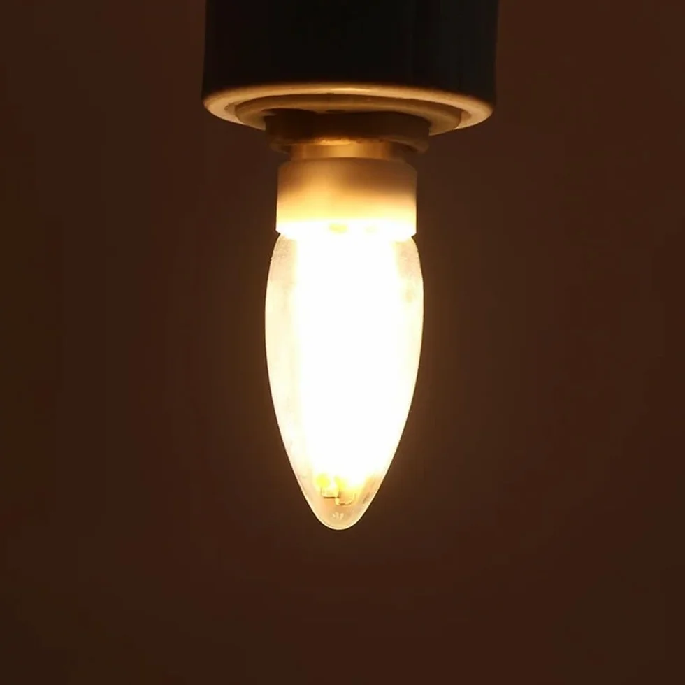 HHF Illuminazione Domestica, Confezione da 50 Lampadine a filamento LED retrò AC220V E12/E14 T20 1W Super Caldo 2200K, Lampada da Frigorifero a LED dimmerabile(1w E12 220V)