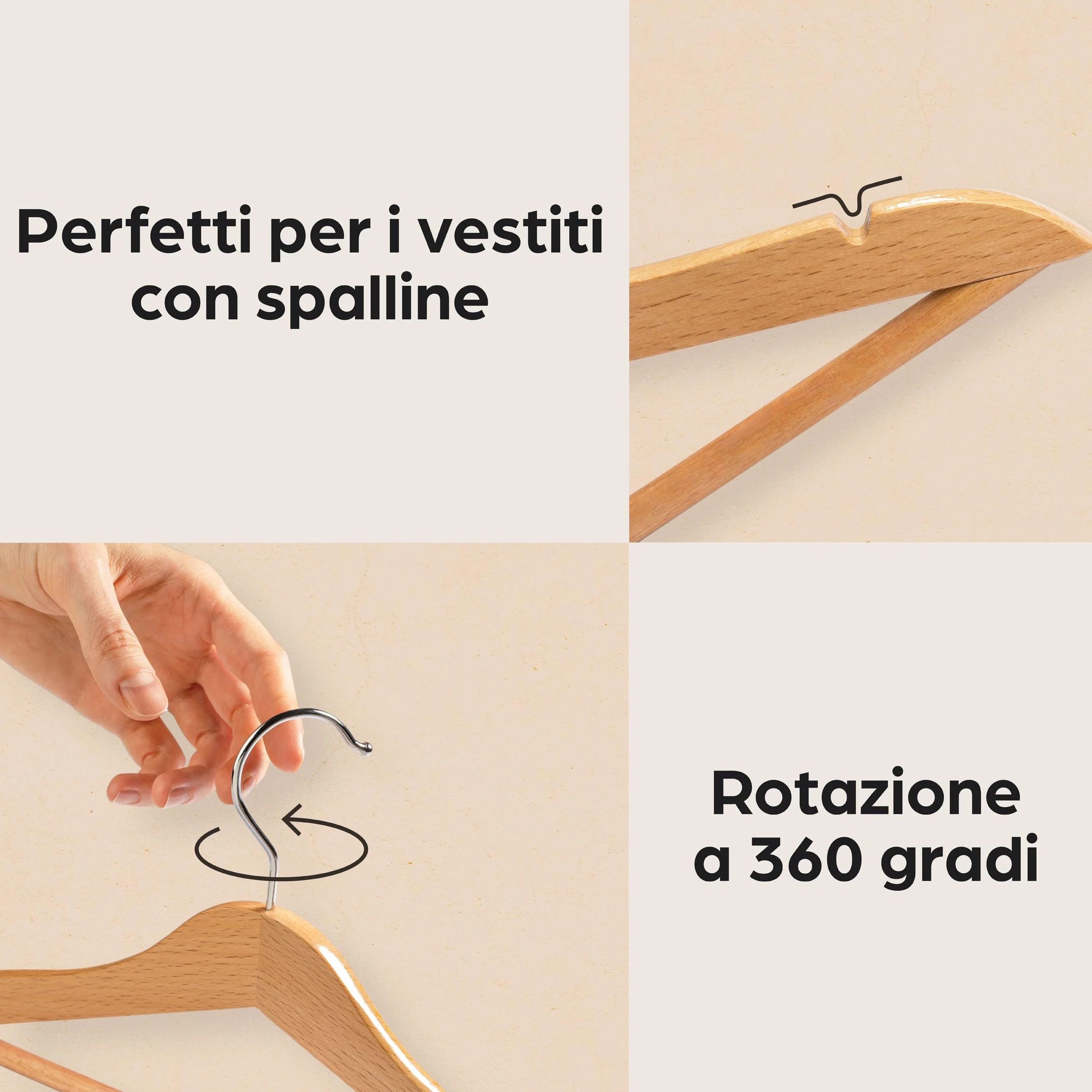 Praknu Grucce per Bambini in Legno - Set da 10 - Legno di Faggio Naturale