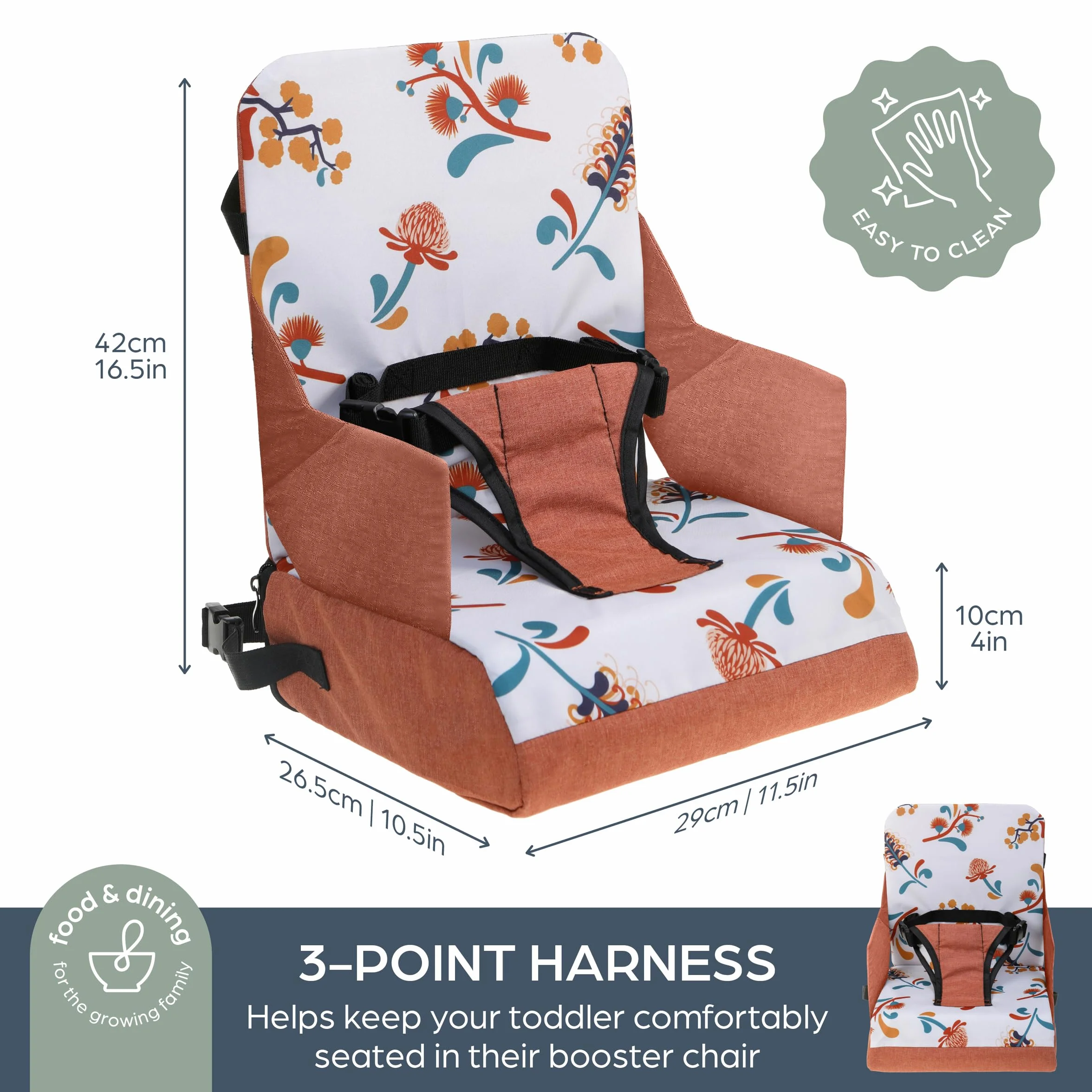 Dreambaby Seggiolone portatile per bambini con scomparti portaoggetti leggero compatto