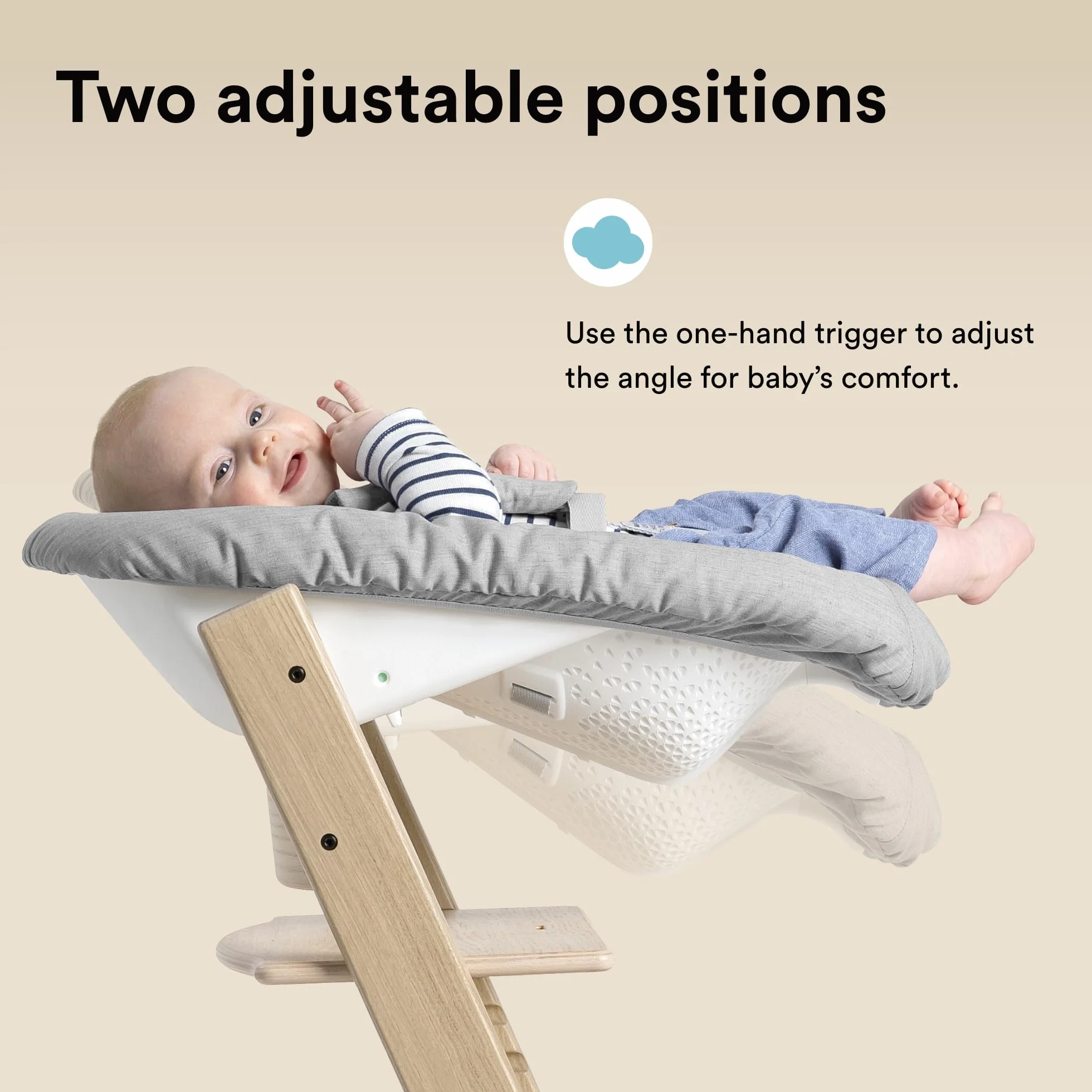 Stokke Tripp Trapp Sedia Naturale Newborn Set Grigio per Neonati fino a 9 kg