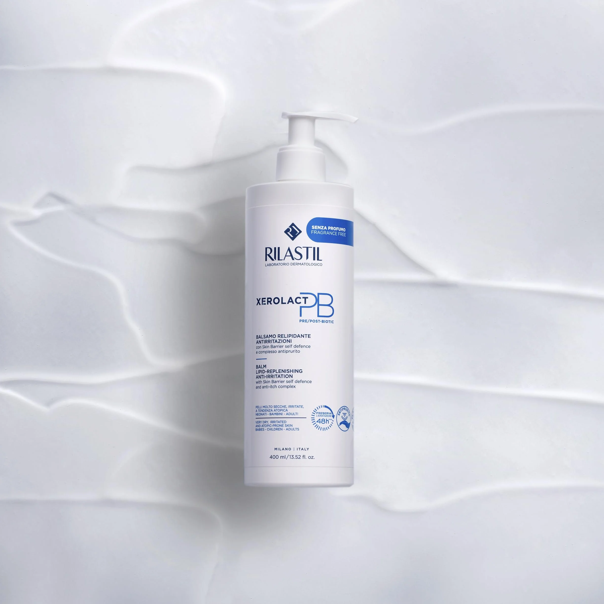 Rilastil Xerolact Balsamo PB Viso e Corpo 400 ml Relipidante Antirritazioni Pelli Atopiche
