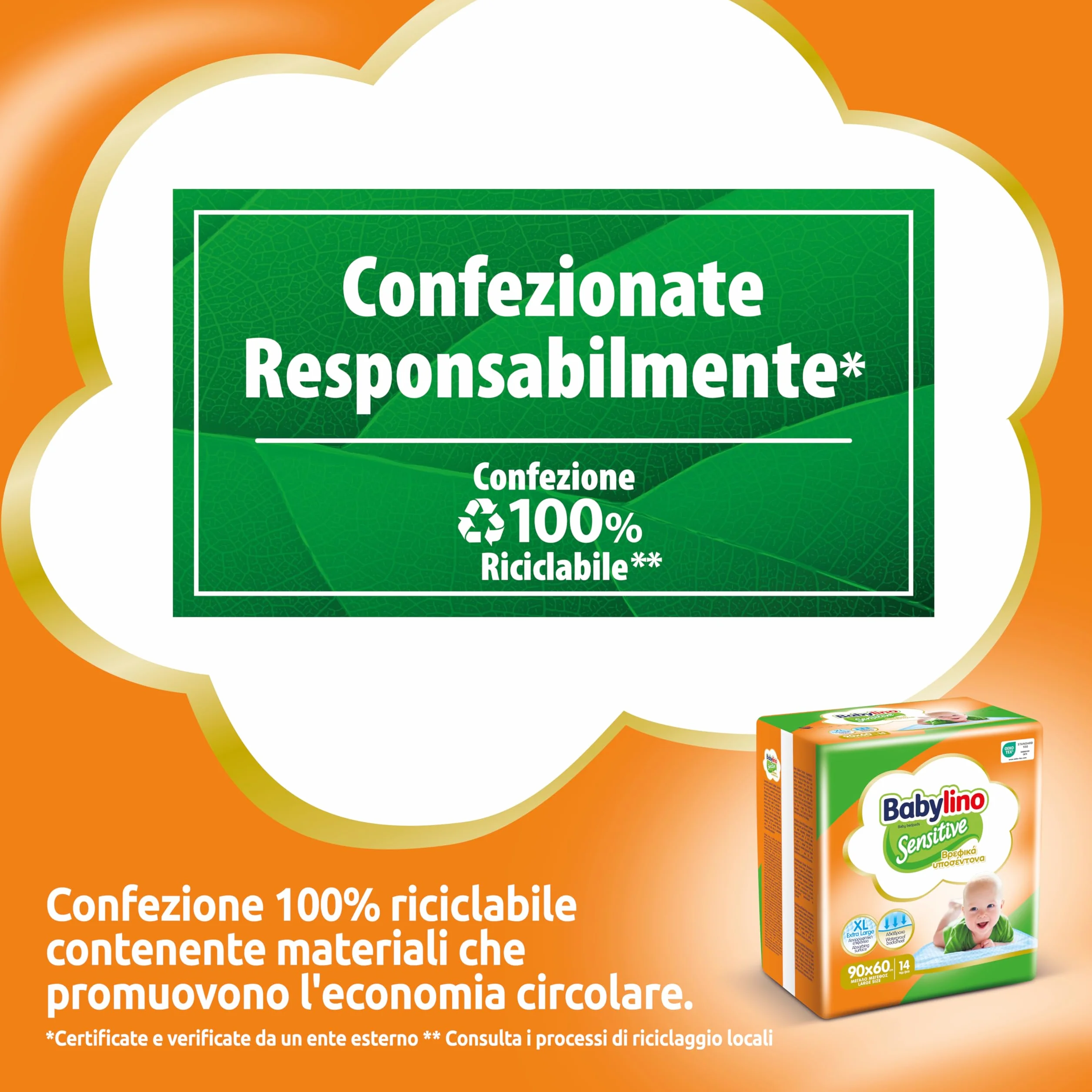 Babylino Sensitive Teli Cambio 90x60cm, 14 sztuk