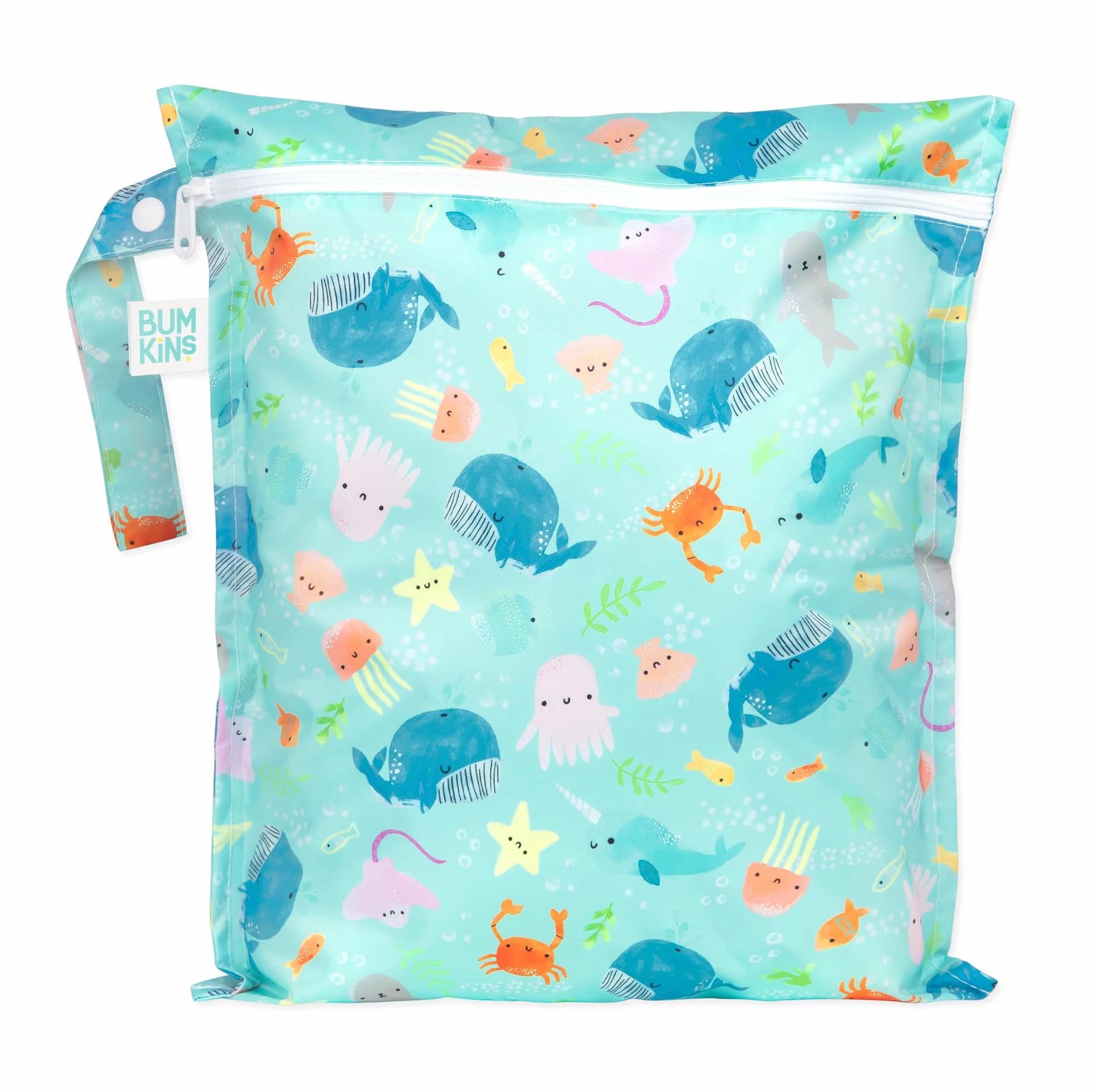 Bumkins Borsa bagnata impermeabile lavabile riutilizzabile 12 x 14 cm Ocean