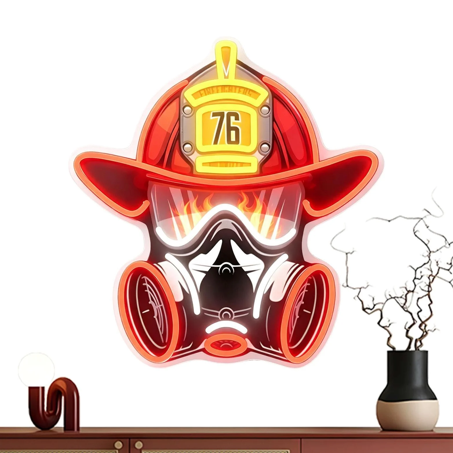 Insegna Neon Luminosa Decorazione Da Parete LED Rossa Brillante Regolabile | Luce LED Neon Stazione Vigili Del Fuoco Per Garage, Bar, Ufficio, Negozio, Camera Da , Salotto, Ristorante