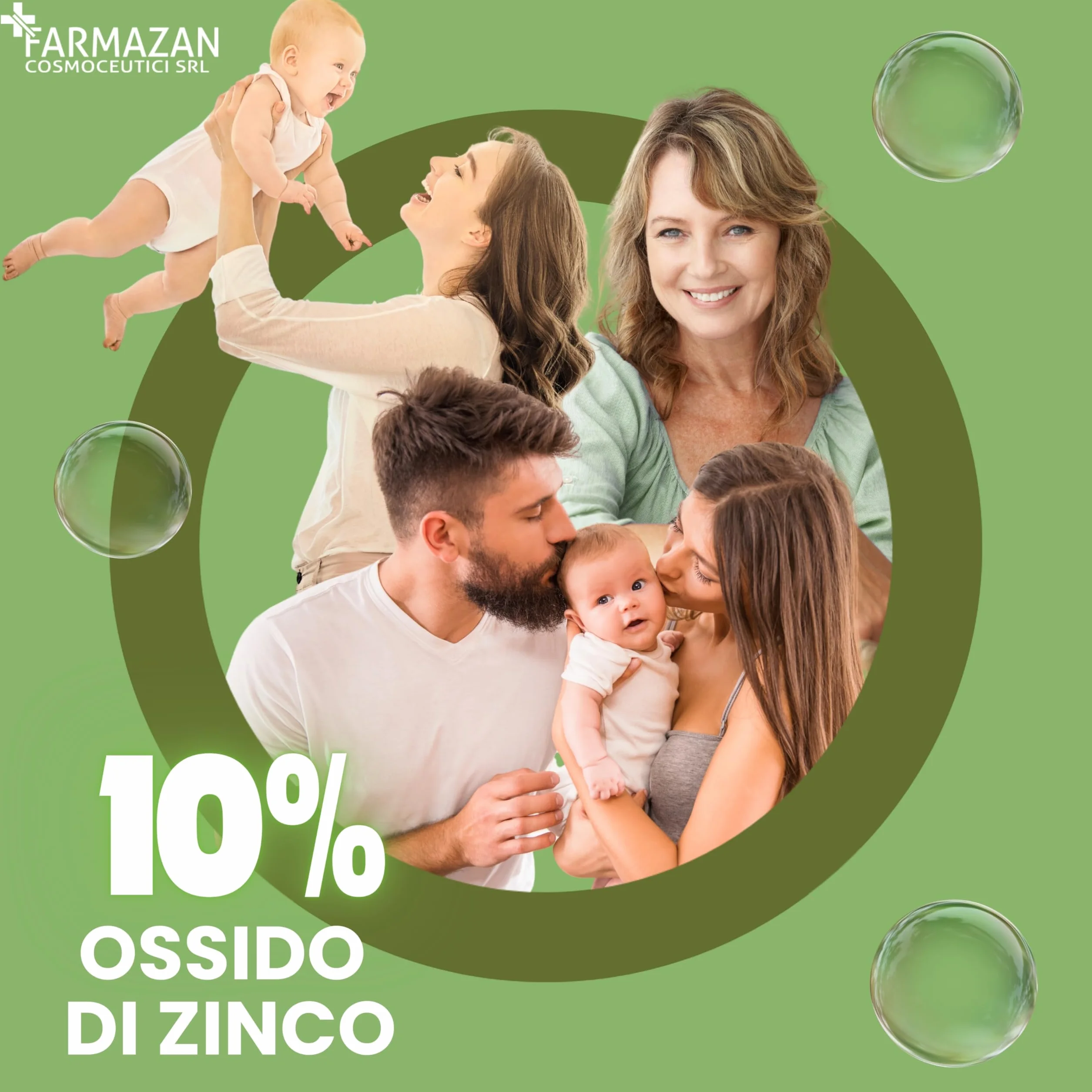 Crema Ossido di Zinco 10% 500ml Protettiva Lenitiva Idratante Senza Profumo Olio di Mandorla e Ricino Cambio Pannolino Pelli Delicate Made in Italy