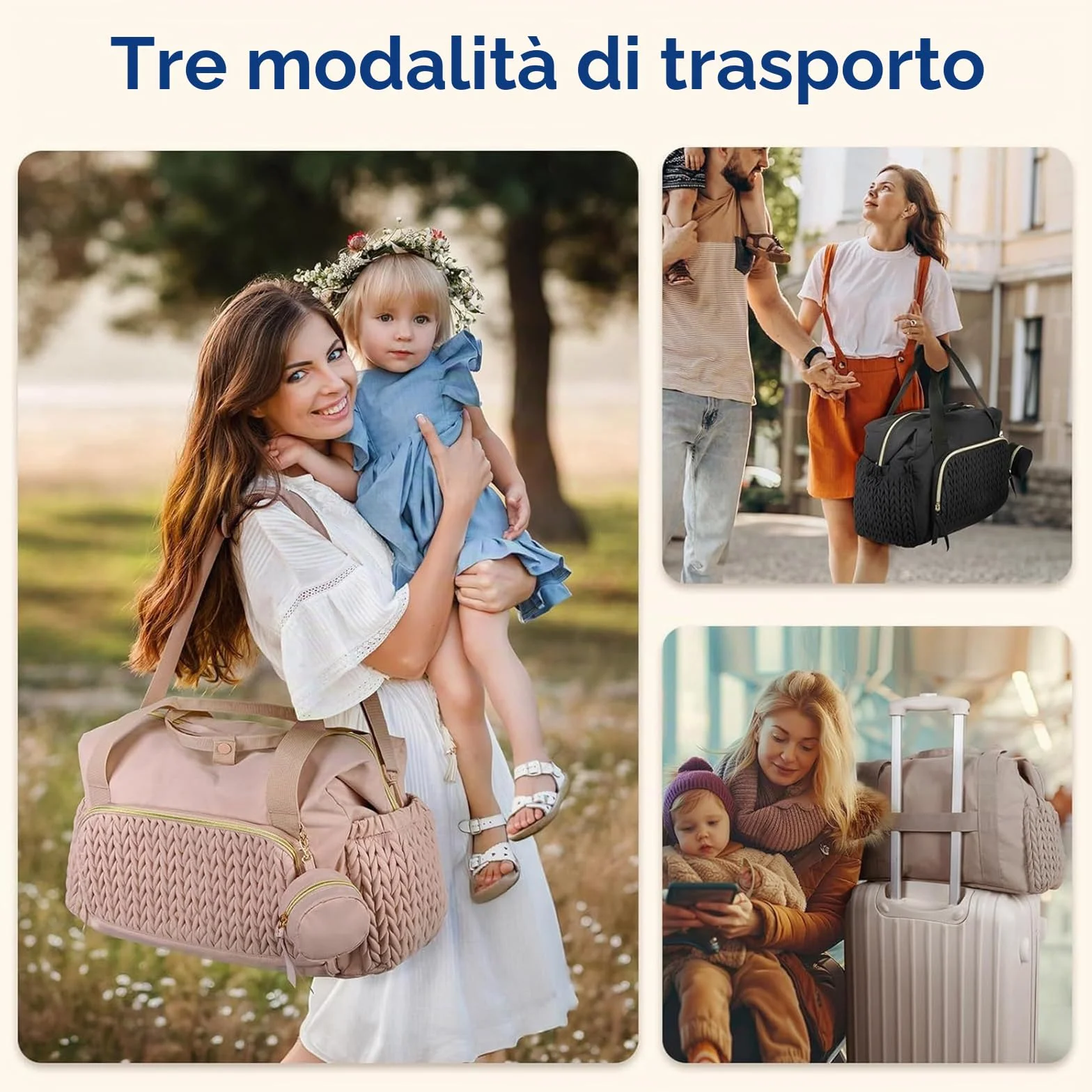 Nome personalizzato Borsa per pannolini mamma Organizzatore Passeggino Grande Capacità Tasca Isolata Fasciatoio