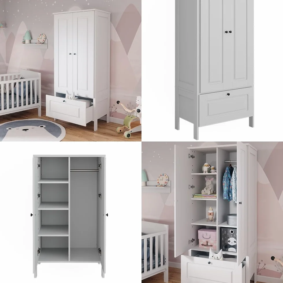 VitaliSpa Guardaroba per bambini Ajaton Bianco 83.3 x 187 cm