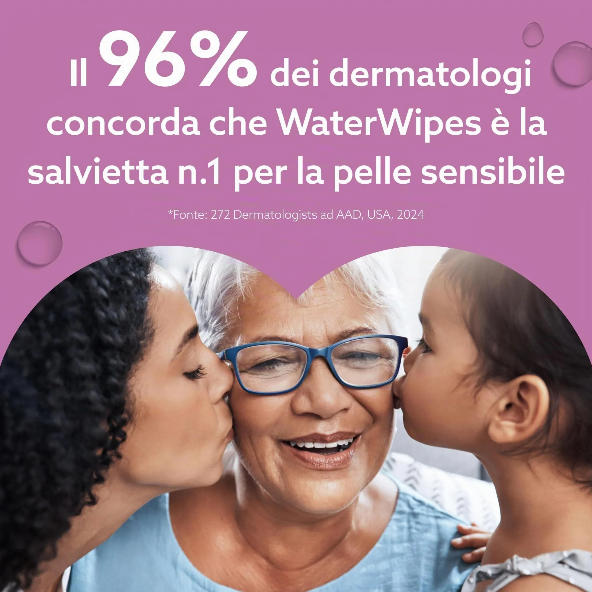 WaterWipes Sensitive+ Body & Intimate Wipes, 90 Pezzi (3 Confezioni), 99,9% Acqua, Senza Profumo