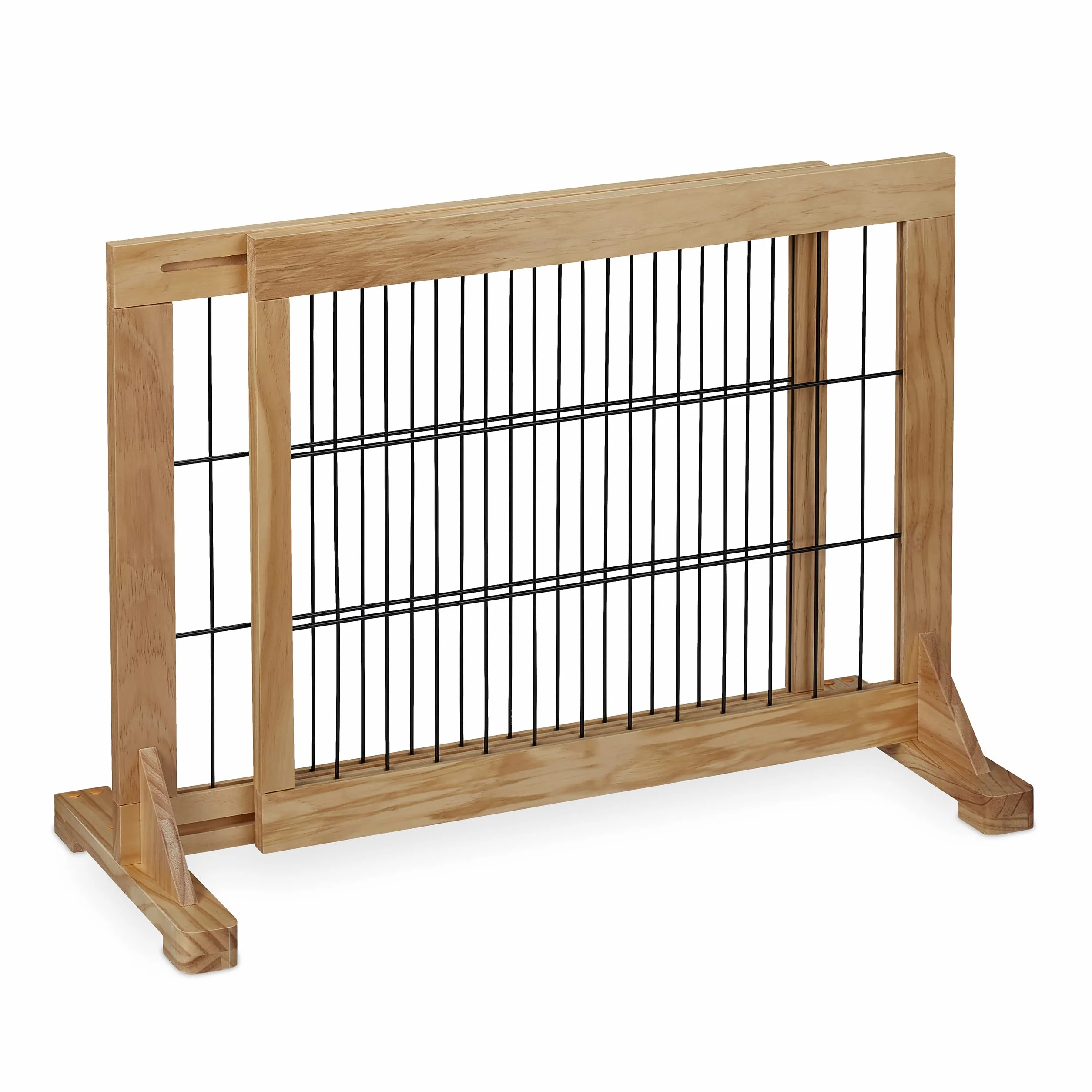 Relaxdays Cancelletto per Bambini Barriera per Cani Neonati Recinzione Scale 56x70-115 cm Naturale