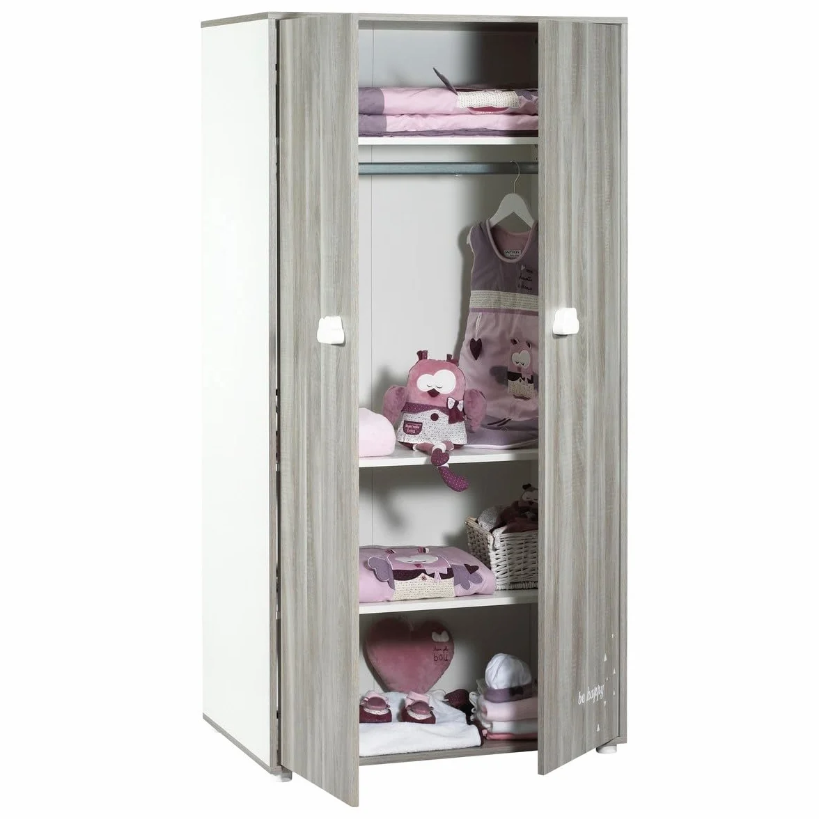 Armadio 2 Ante per Cameretta dei Bambini 85x168x57cm