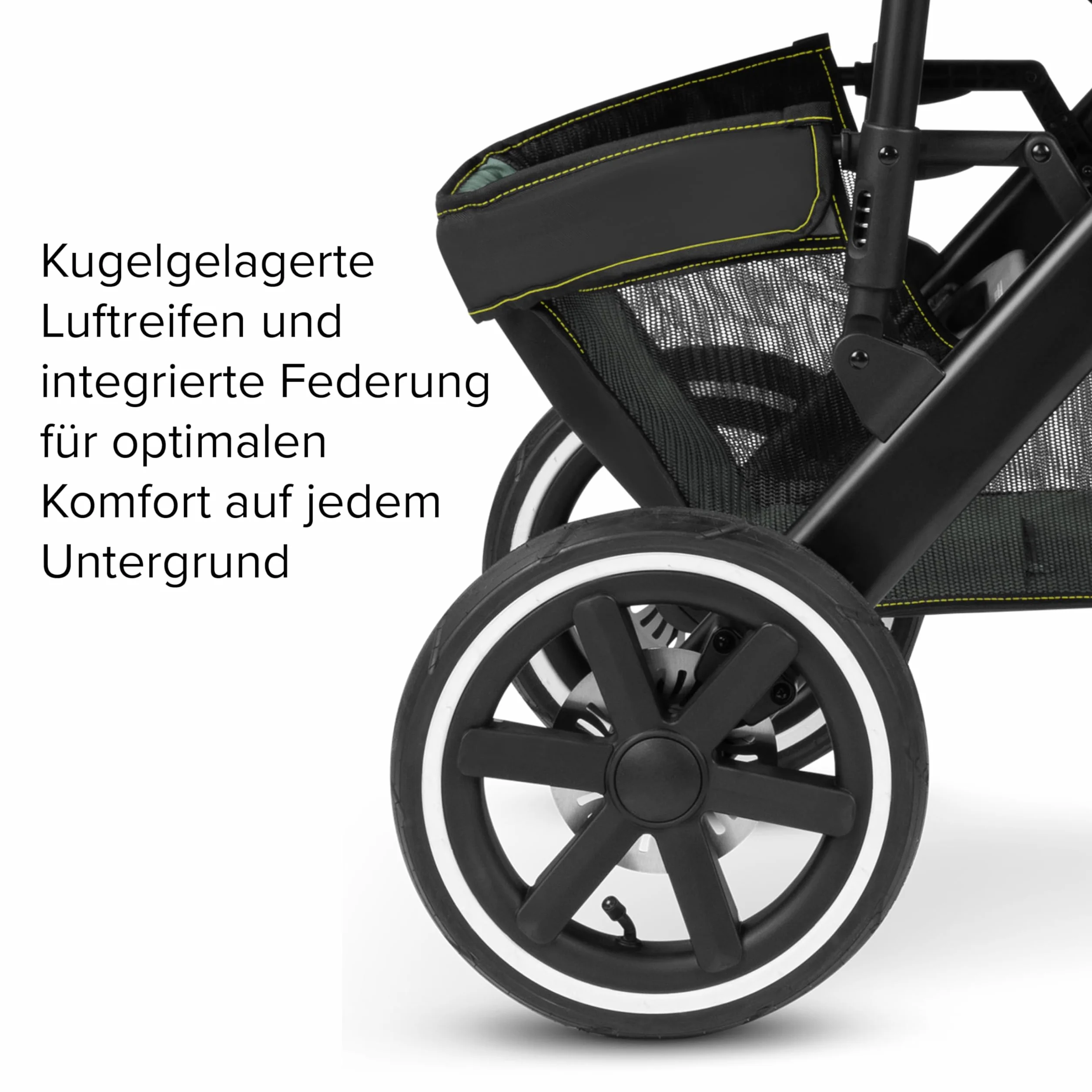 ABC Design Passeggino Sportivo Salsa Run Buggy 3-Kołowy Jogging Verde Acqua