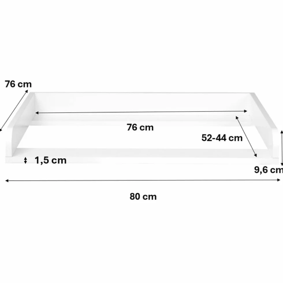 Fasciatoio in legno laminato bianco per cassettiera IKEA Malm 79x9,6x76,3cm