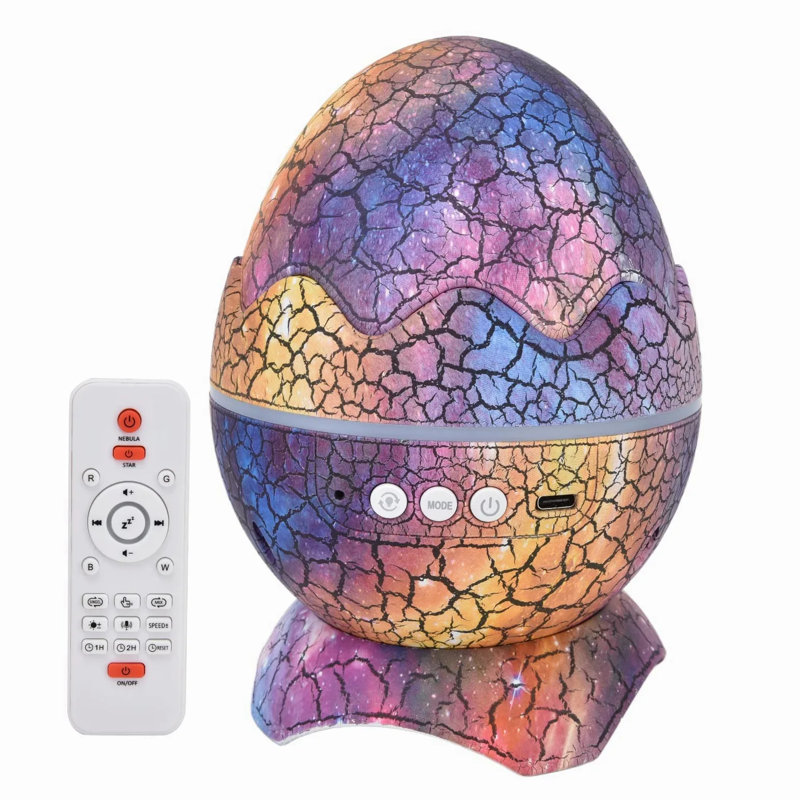 Proiettore a Stella con di Dinosauro Luce Notturna Magica RGB con Musica per Camera da Letto e Soggiorno, Proiettore a Stella Rumore Bianco per Bambini, Materiale ABS+PC