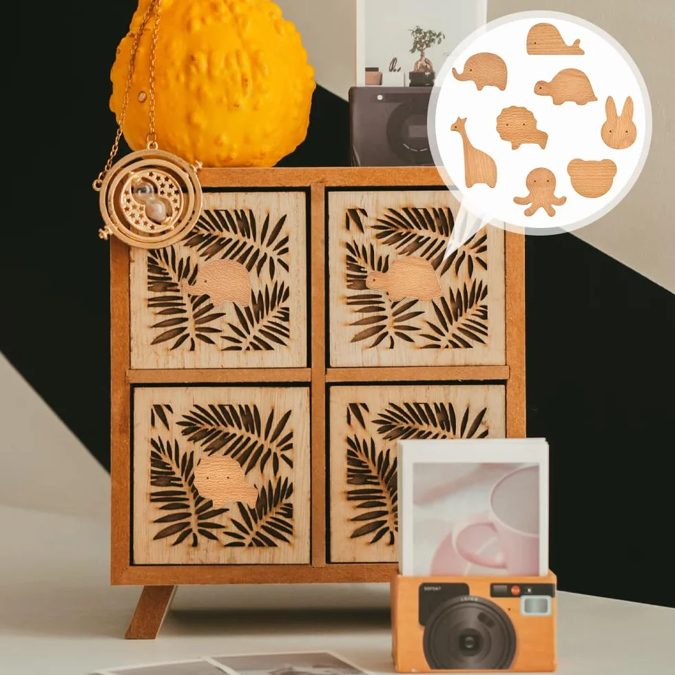 Pomelli per Mobili Bambini Maniglie Armadio Orso Leone Coniglio 8 pz Legno Viti