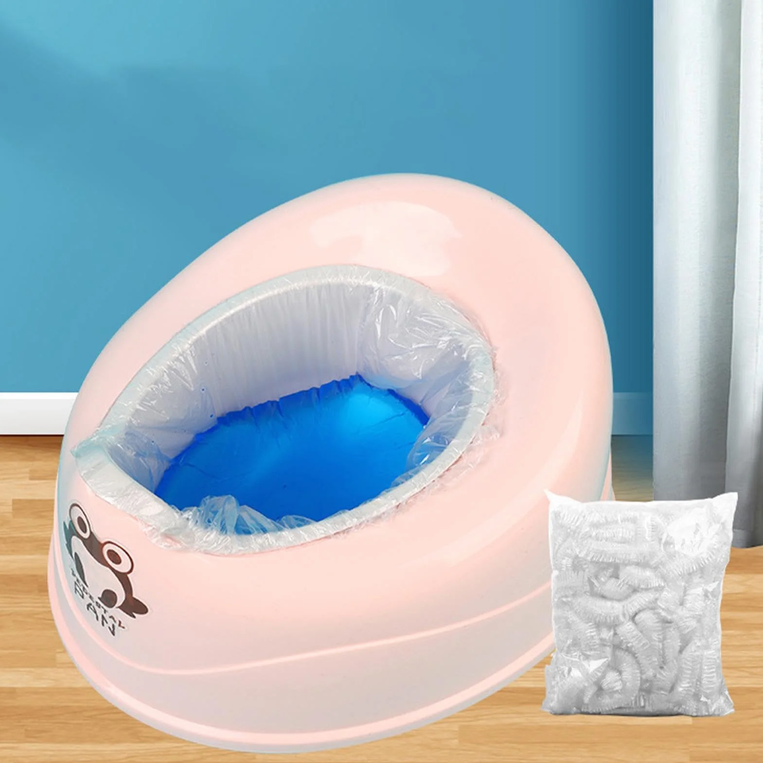 Borse per vasino portatile 100 pezzi in polietilene con elastico per bambini