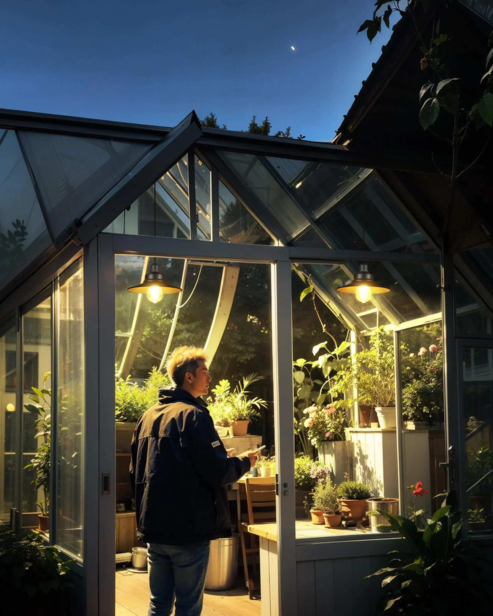 Lampada Solare Universale per Interni ed Esterni, Semplice Interruttore a Catenella, Lampadario Solare Impermeabile IP65, Adatta per Balcone, Gazebo, Garage - 2 Pezzi