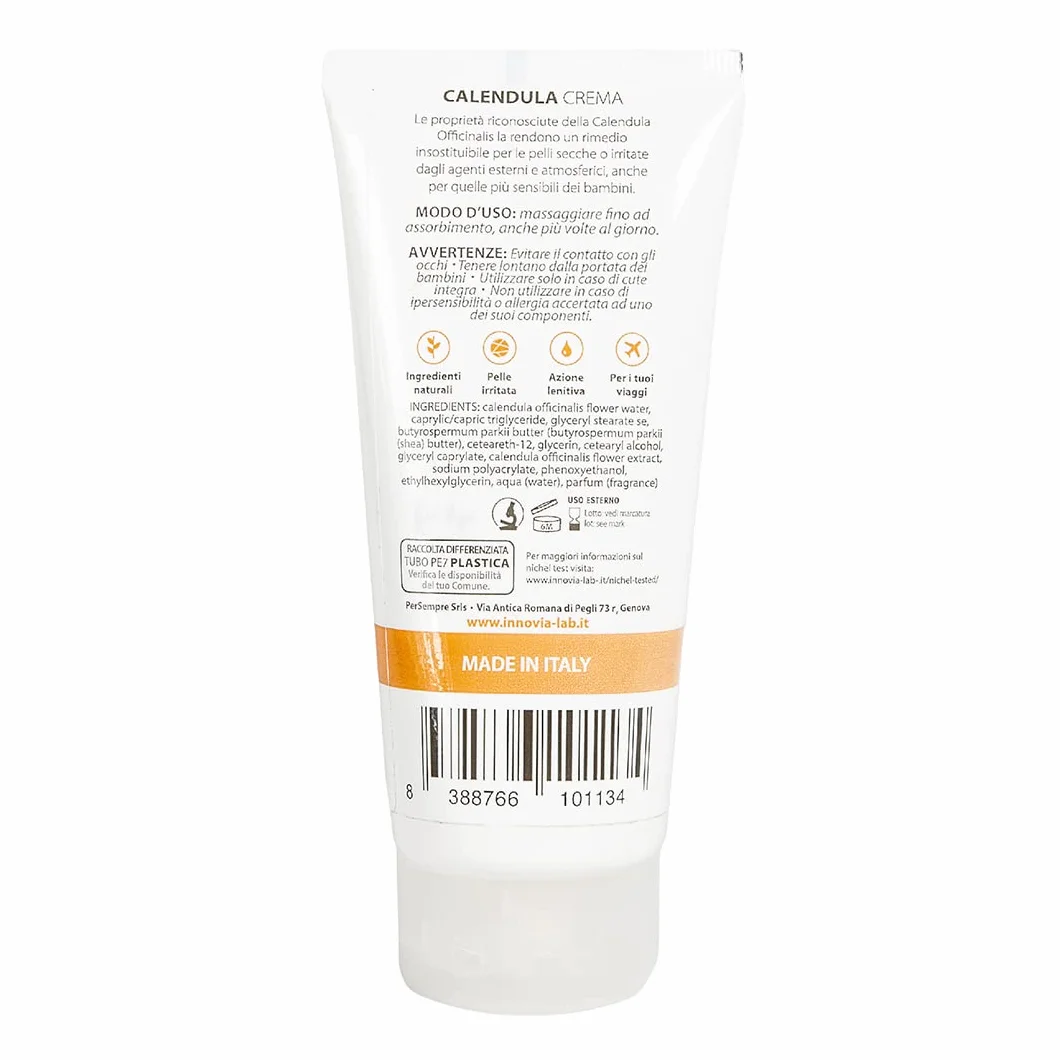 Crema alla Calendula 88% 100ml Lenitiva Emolliente per Ustioni Scottature Irritazioni Pelli Sensibili Made in Italy