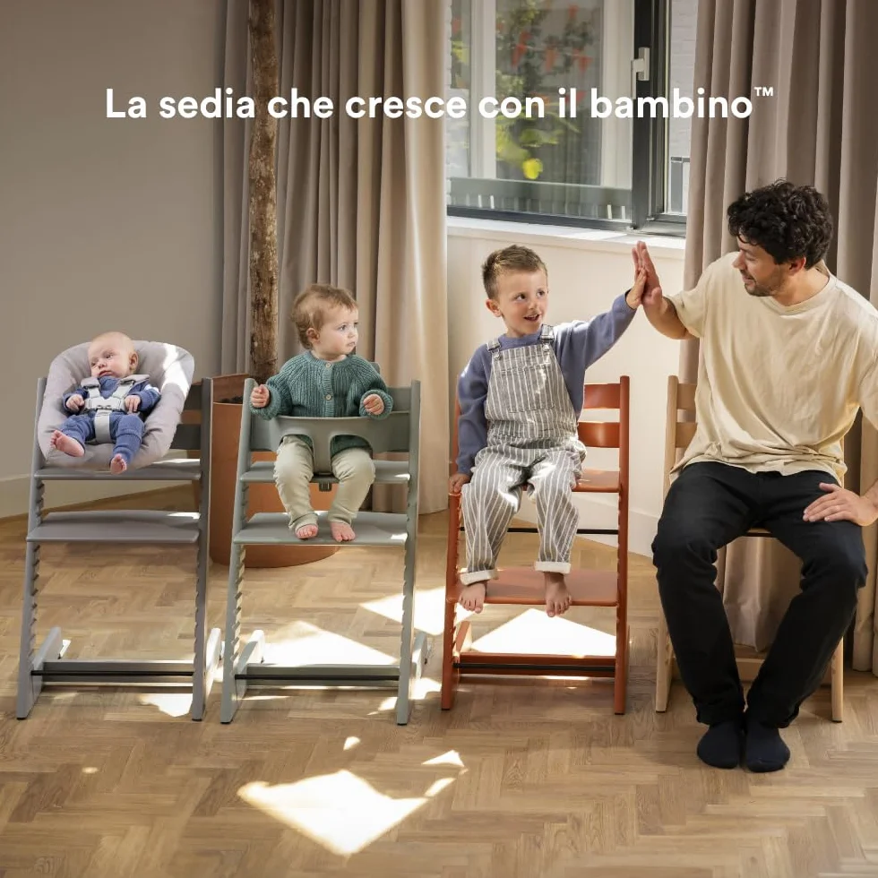 Stokke Tripp Trapp Seggiolone Natural con Vassoio Bianco per Bambini 6-36 Mesi