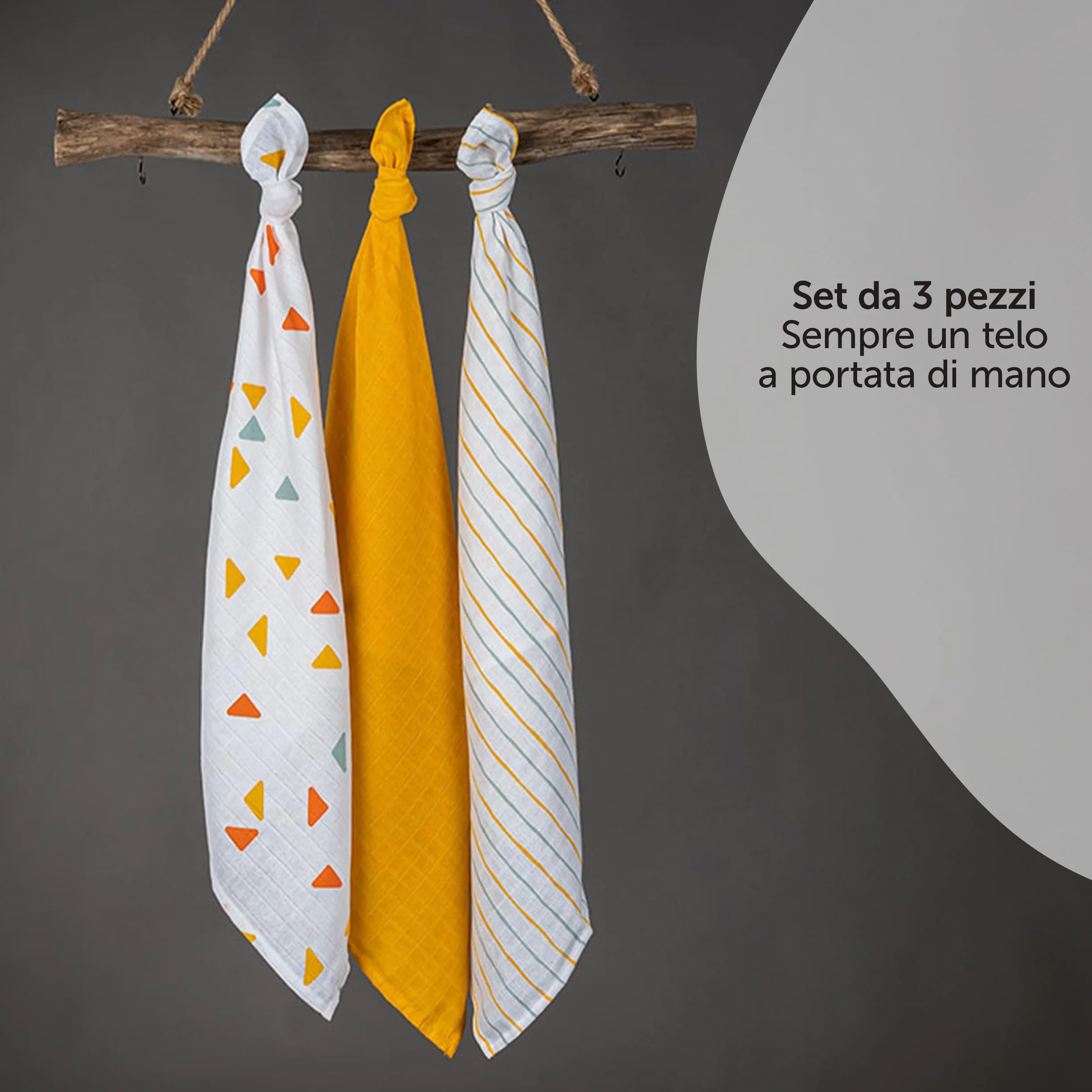 LaLoona pannolini di garza 70x70 cm 100% cotone Oeko-TEX 100 confezione 3 pezzi