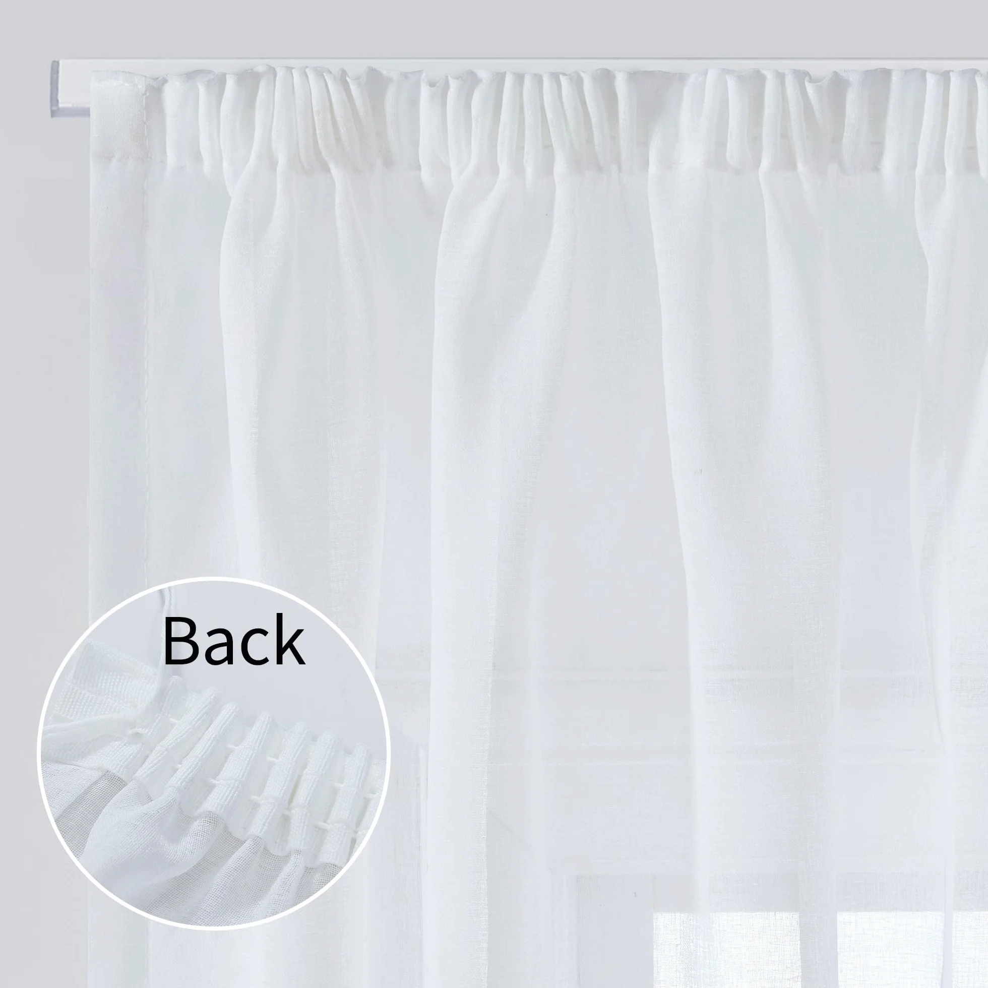 Deconovo Tende Voile per Interni 140x290 CM Bianco 2 Pannelli