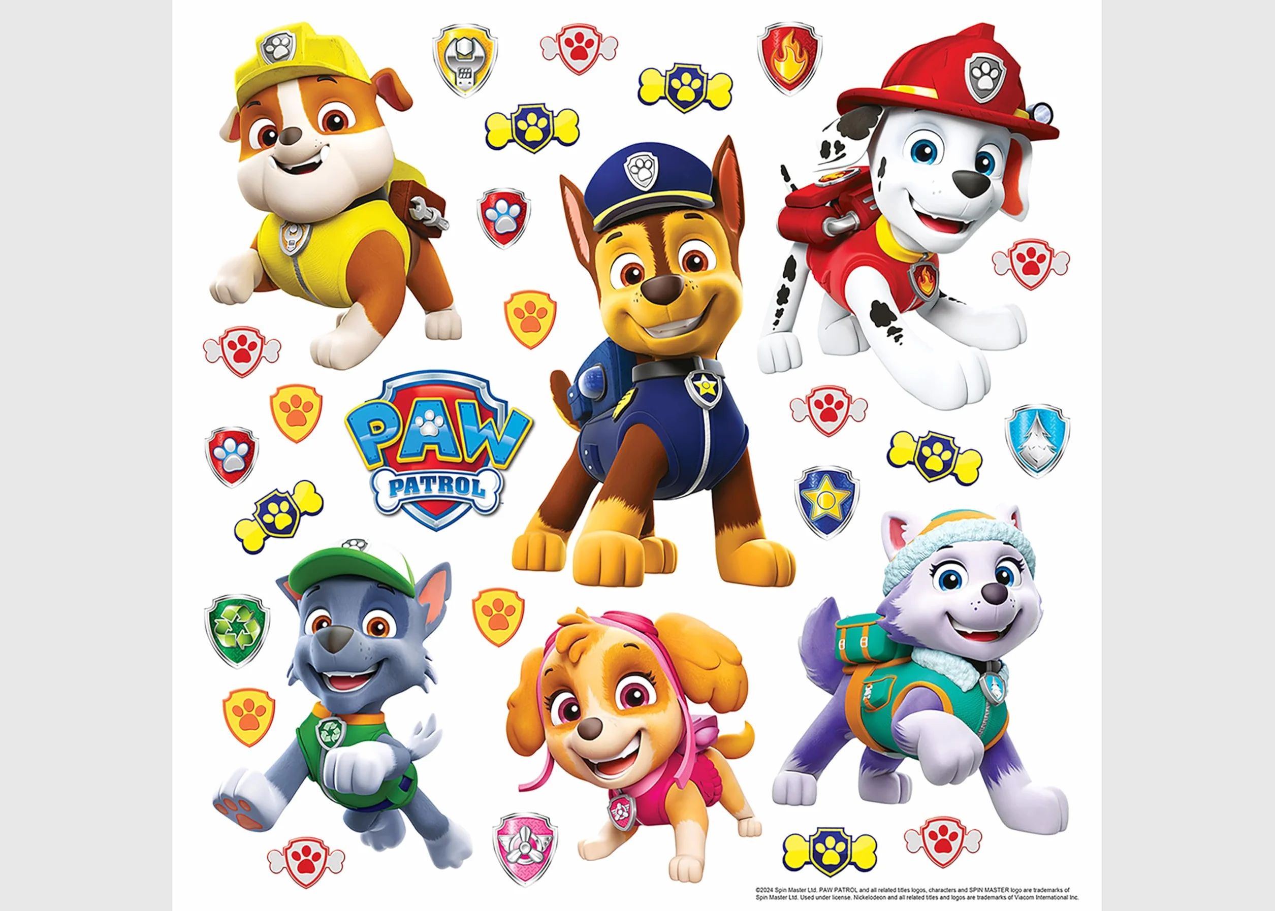 AG Design Paw Patrol Adesivi da Parete per Bambini 30x30 cm Autoadesivi Decorazione