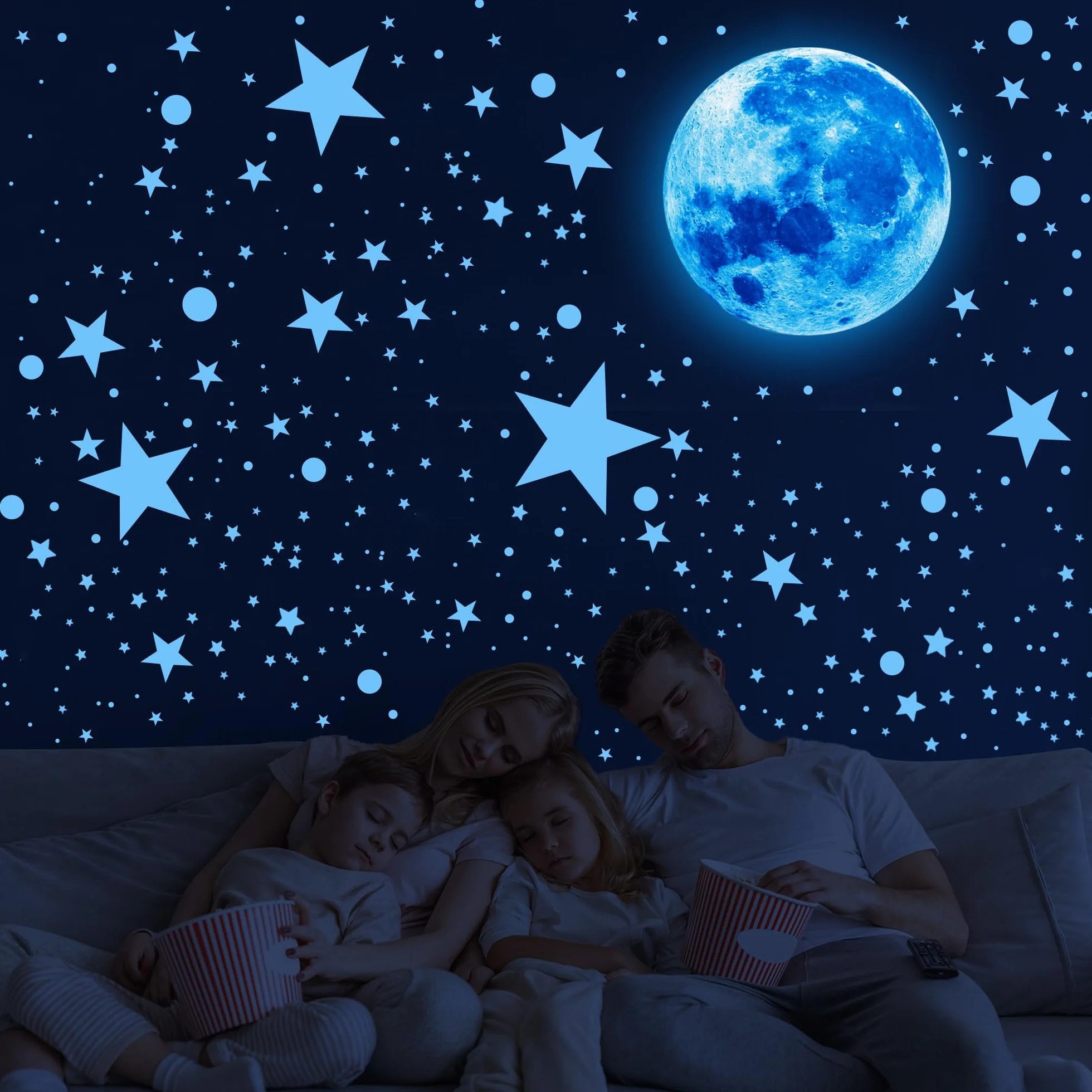 Adesivi Murali Stelle Fluorescenti 512 Pezzi Decorazione per Cameretta