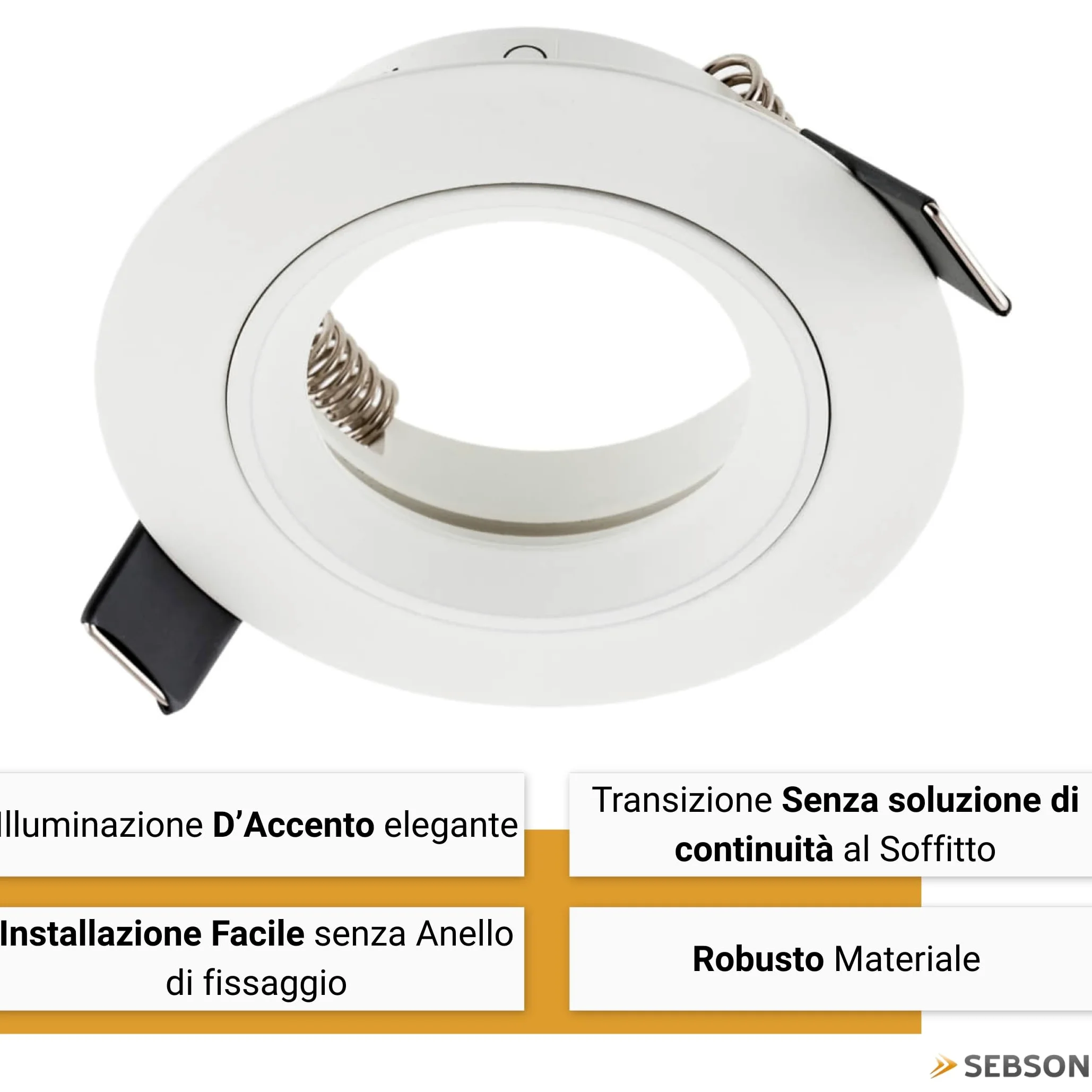 SEBSON Faretto da Incasso incl. Portalampada GU10 - Foro di Montaggio ø65mm | min. 60mm, max. 70mm - Faretti da Soffitto Bianco ø80x24mm - Set da 12