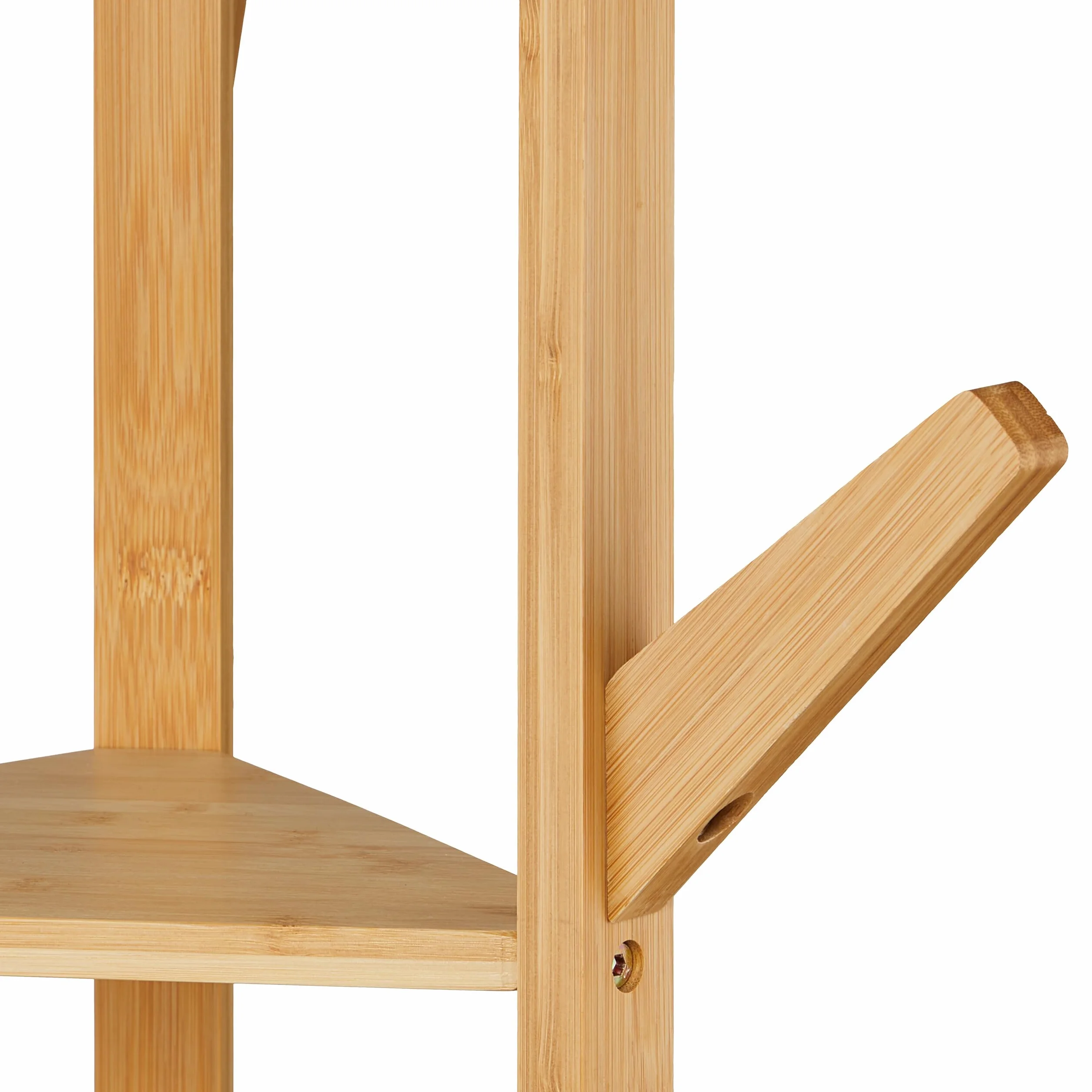 Relaxdays Appendiabiti in bambù 2 Ripiani 9 Ganci H 168,5 cm Guardaroba Marrone Naturale