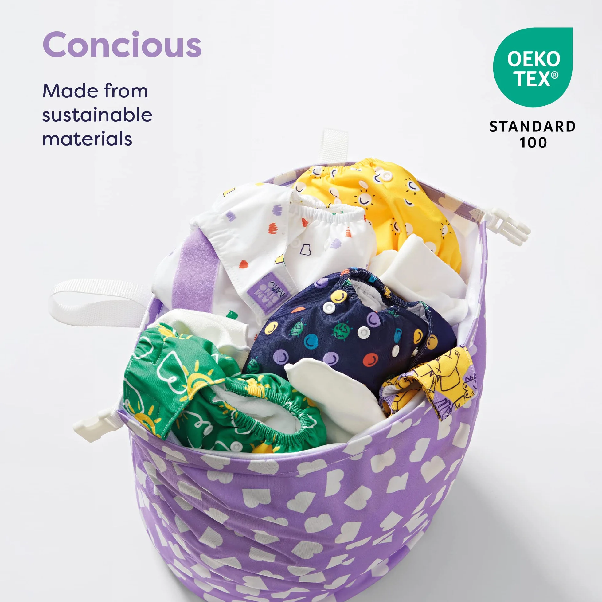 Bambino Mio Stay at Home Borsa per il Bucato Impermeabile Grande per Pannolini