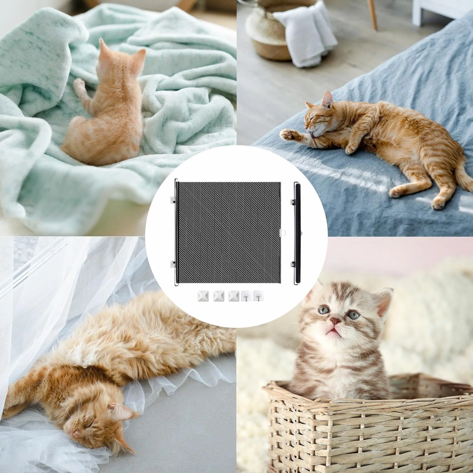 Cancello per cani retrattili Gatti di gatto per porte, recinzione animale multifunzionale barriere portatili