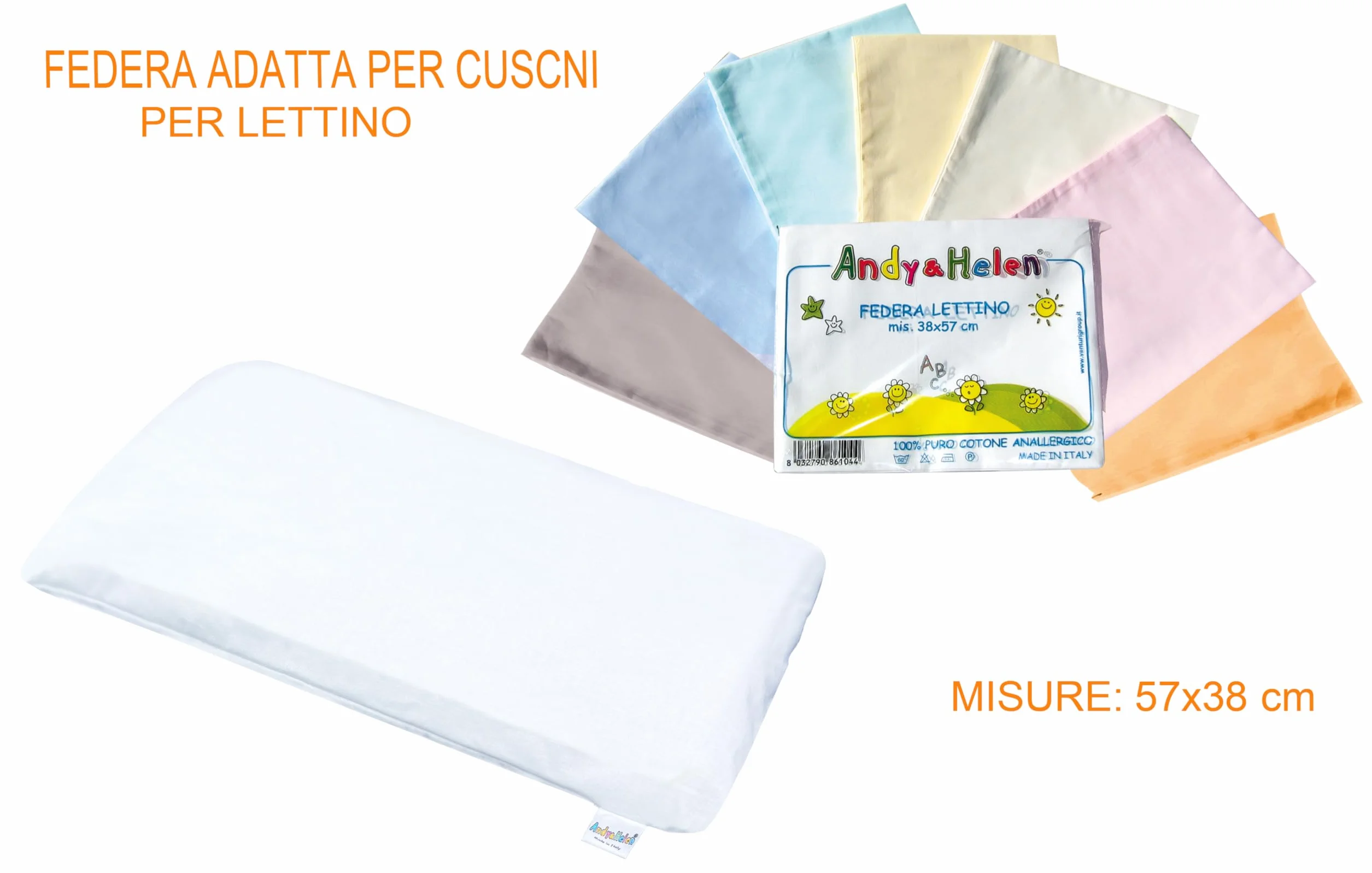 Andy & Helen Federa per Cuscino Lettino Bambino 37x57 cm Giallo