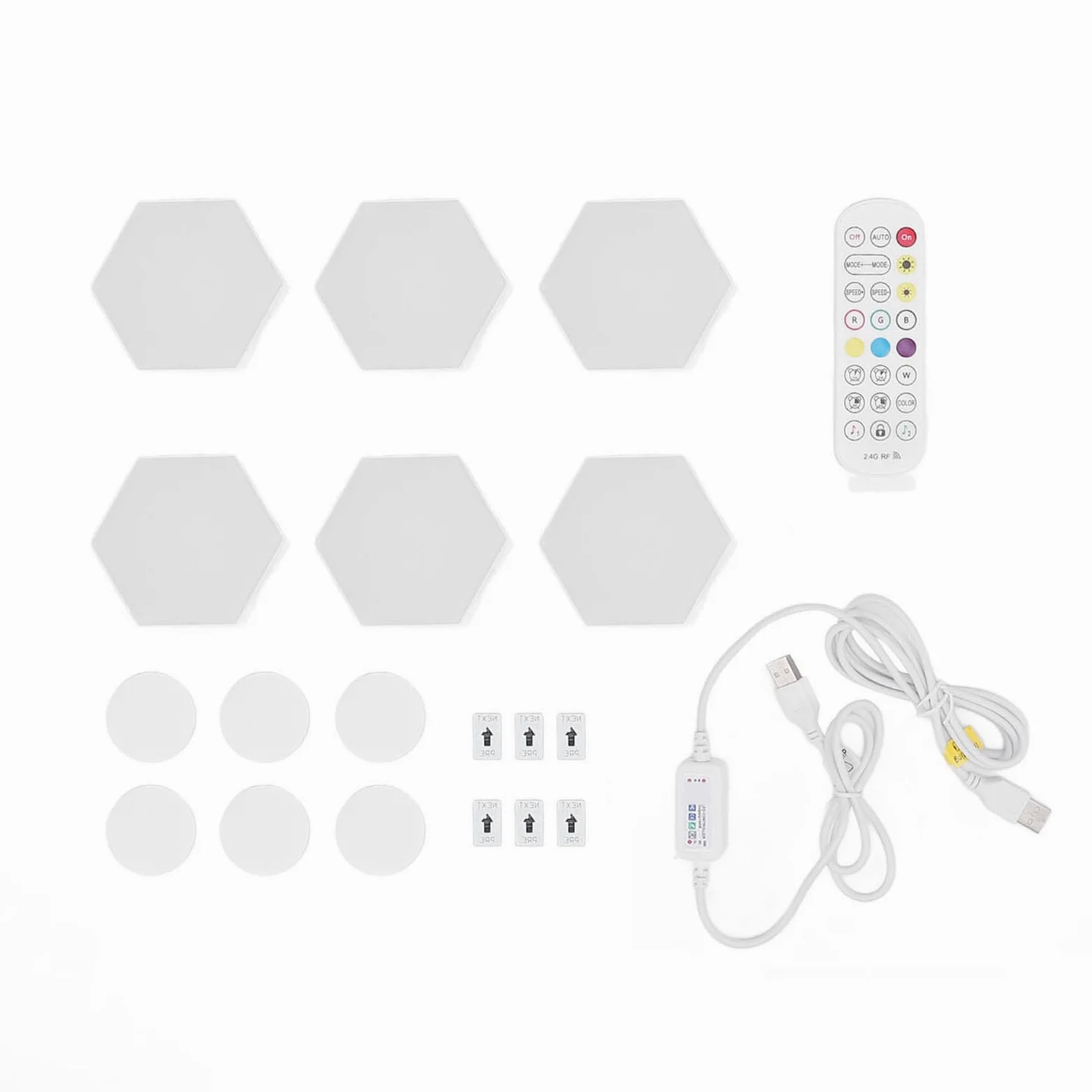Luci da Parete LED, Lampade Murali con Telecomando, 6 Pezzi for | Per Sala Gaming/camera/bar, APP Bluetooth+telecomando, Nastro Biadesivo, USB
