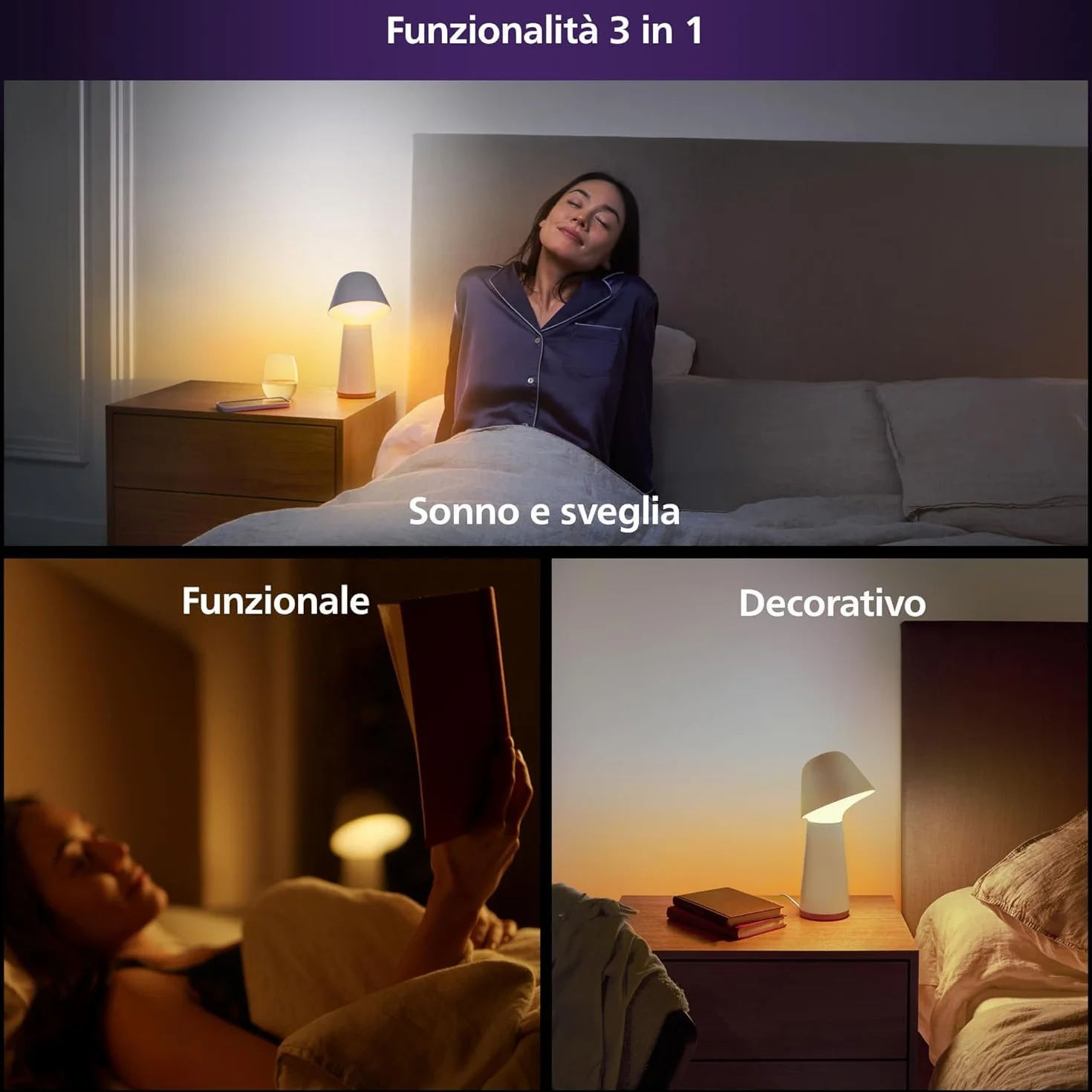 Philips Hue Twilight Lampada Smart per il sonno e il risveglio, Luce Bianca e Colorata, Compatibile con il Bluetooth, Controllo vocale con Alexa, Apple Home e Google Assistant