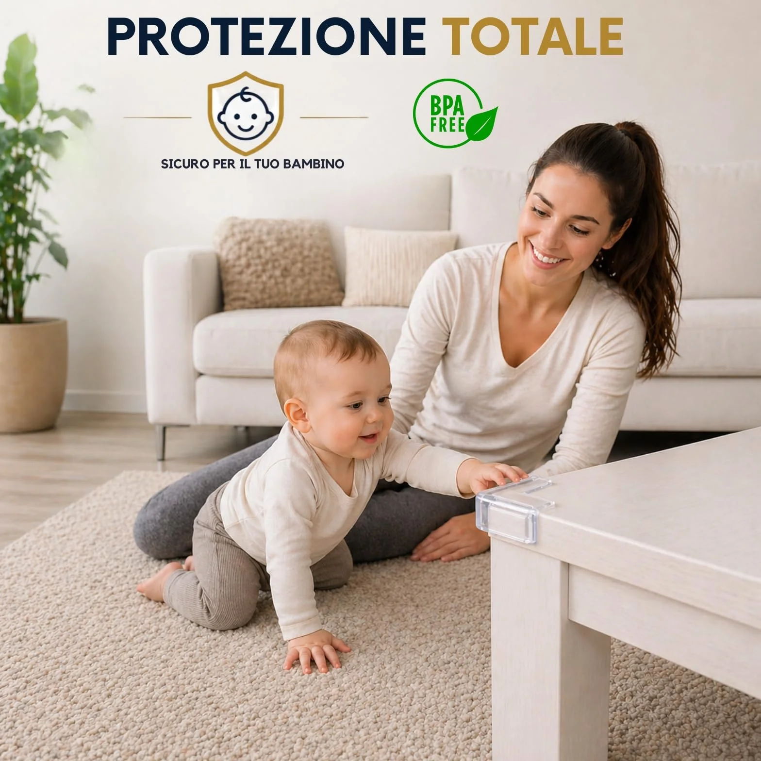 Paraspigoli Bambini 12 Pezzi Angolari PVC Trasparenti Copri Spigoli Tavolo Protezione Casa