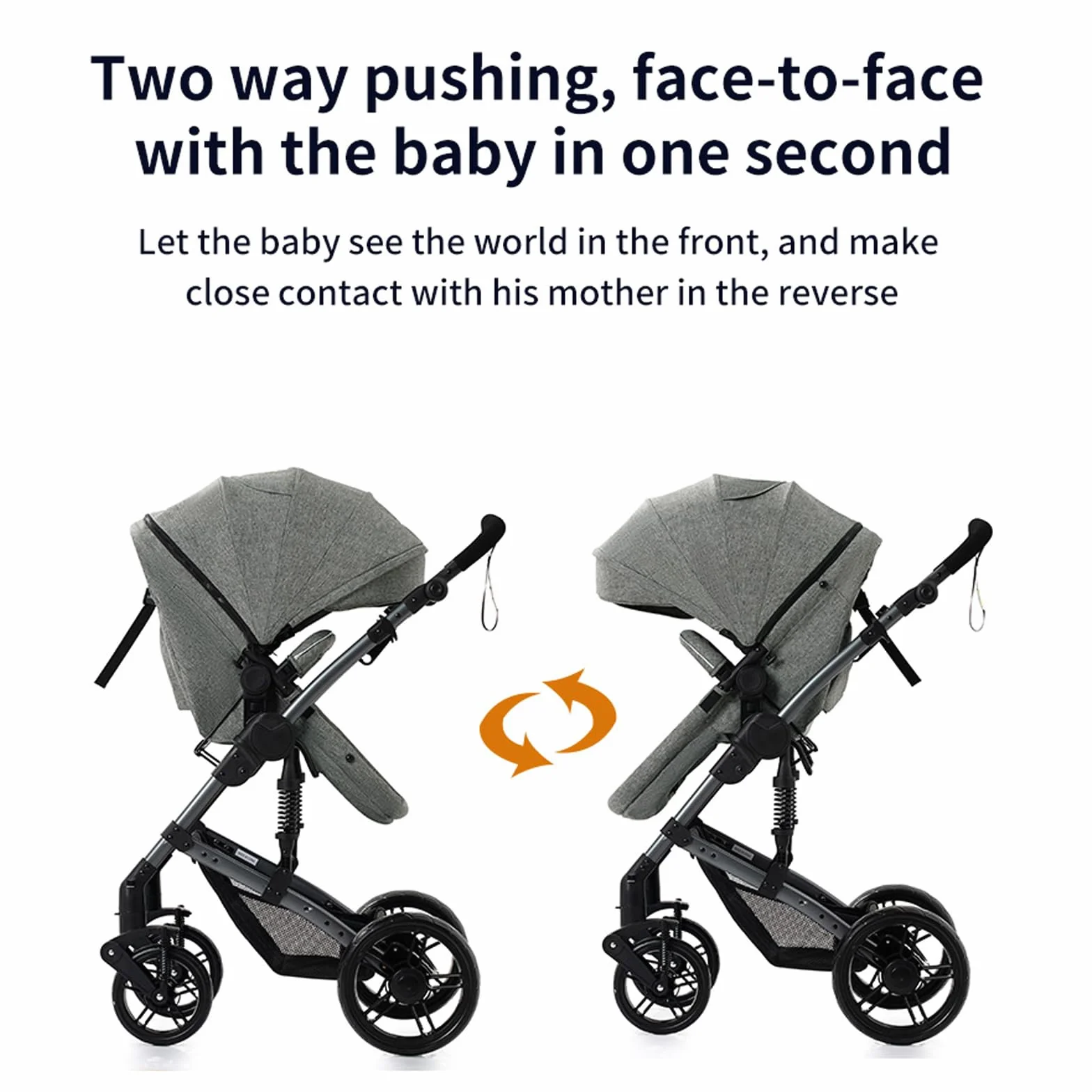 Passeggino 3 in 1 Trio Navicella Neonato Sistema Viaggio Seggiolino Auto 0-36 Mesi Nero