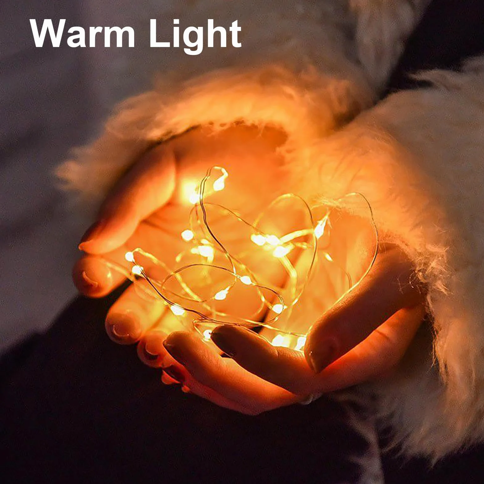 Sokelinn-six Stringa luminosa con 20 LED, alimentata tramite USB, per scrivania, ufficio, albero di Natale, decorazione per feste (Warm, 12)