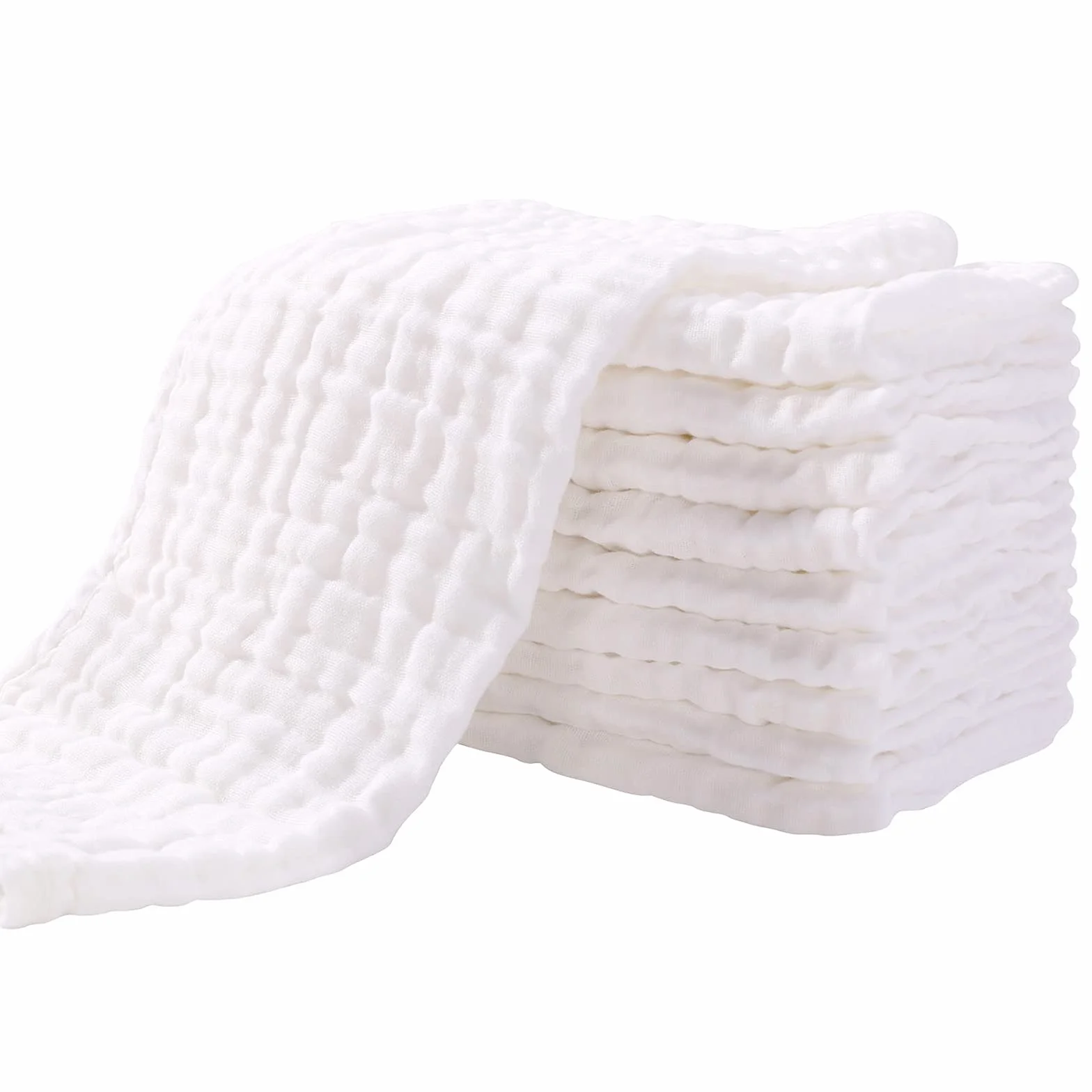 Yoofoss Panni Burp in Mussola per Neonati 100% Cotone Salviette Grandi 27x50cm Morbidi Assorbenti Confezione da 10