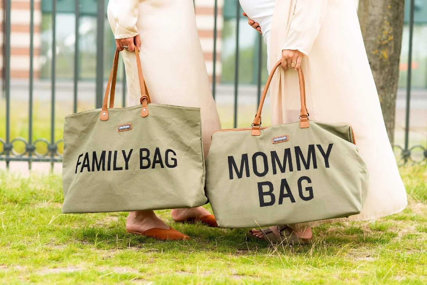 CHILDHOME Borsa per il cambio Maternità Grande capacità Tracolla regolabile Tasca isolata kaki